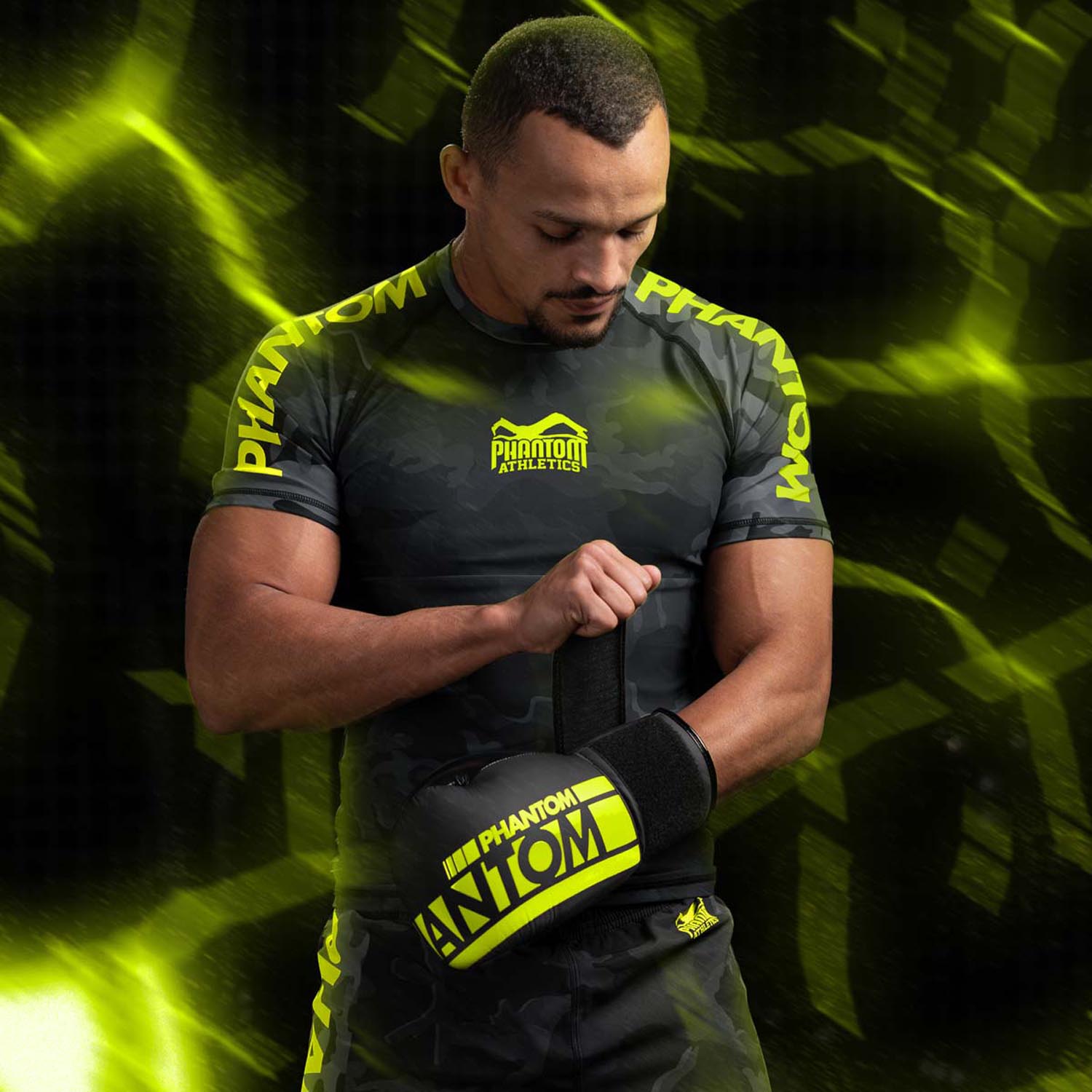 Phantom Athletics Rashguard, S/S, Evo, black-neon, XL