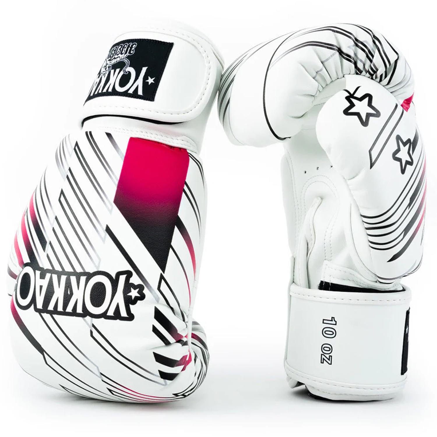 YOKKAO Boxing Gloves, Powers, white, 16 Oz