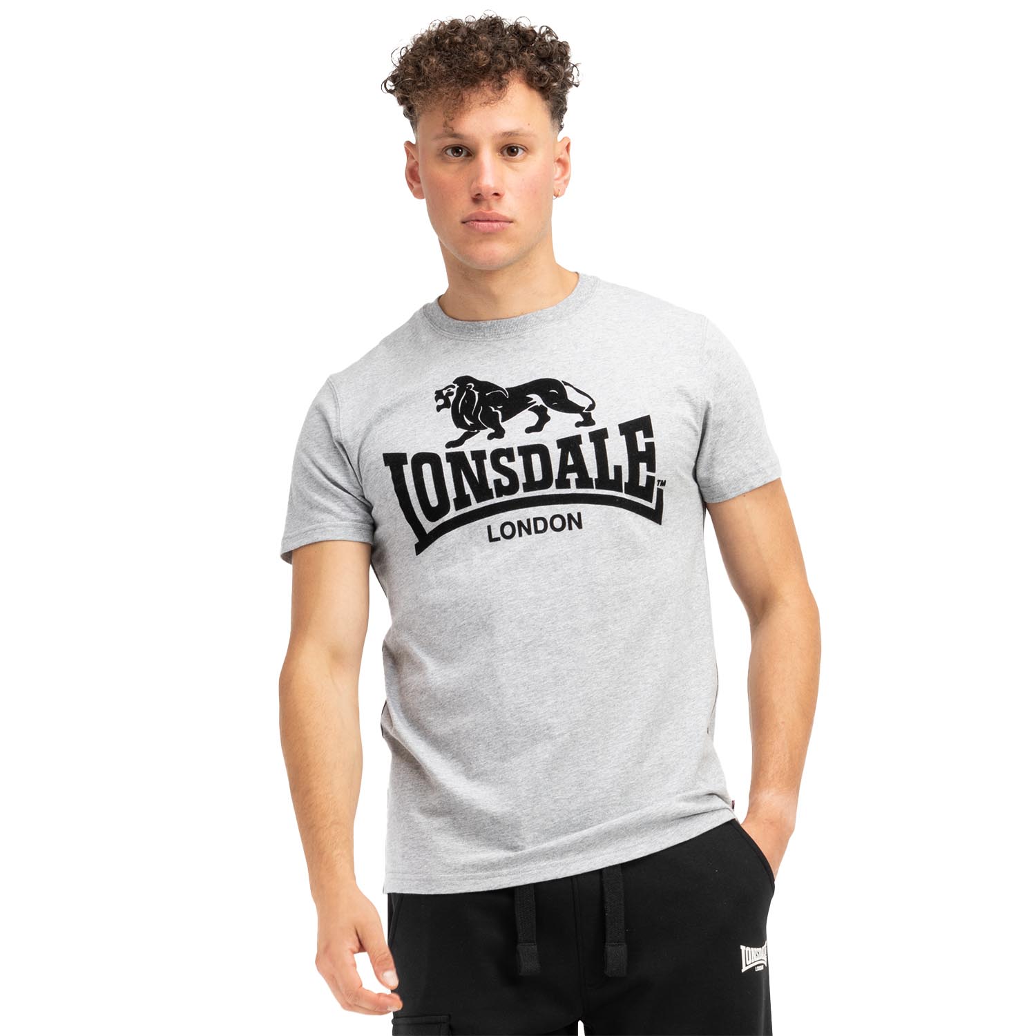 Lonsdale T-Shirt, Tullig, grey-black