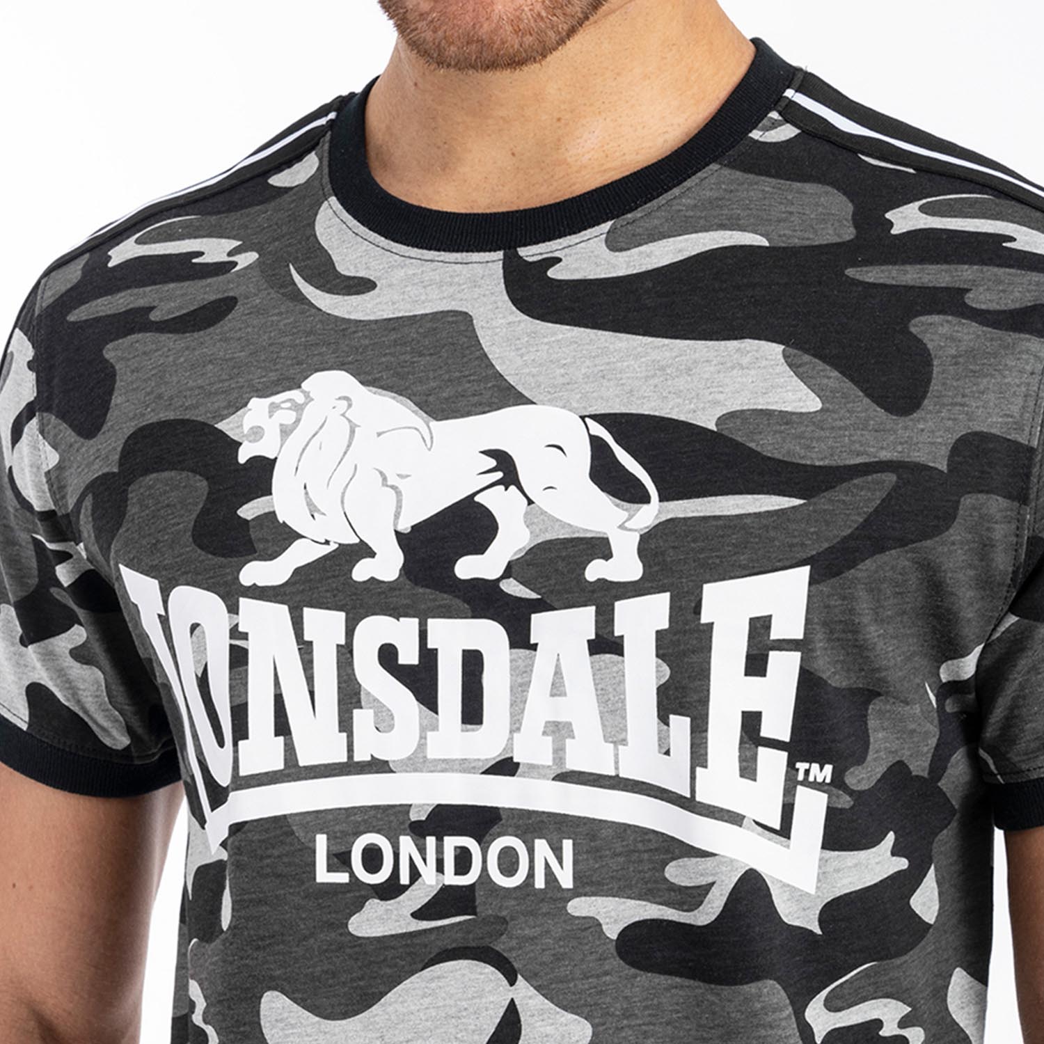 Lonsdale T-Shirt, Cregneash, camo grey, XL