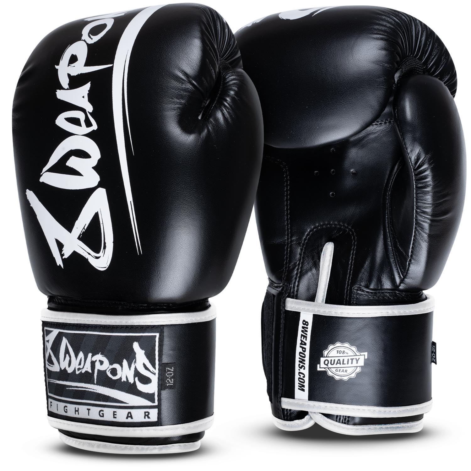 8 WEAPONS Boxing Gloves, Unlimited 2.0, black-white, 12 Oz