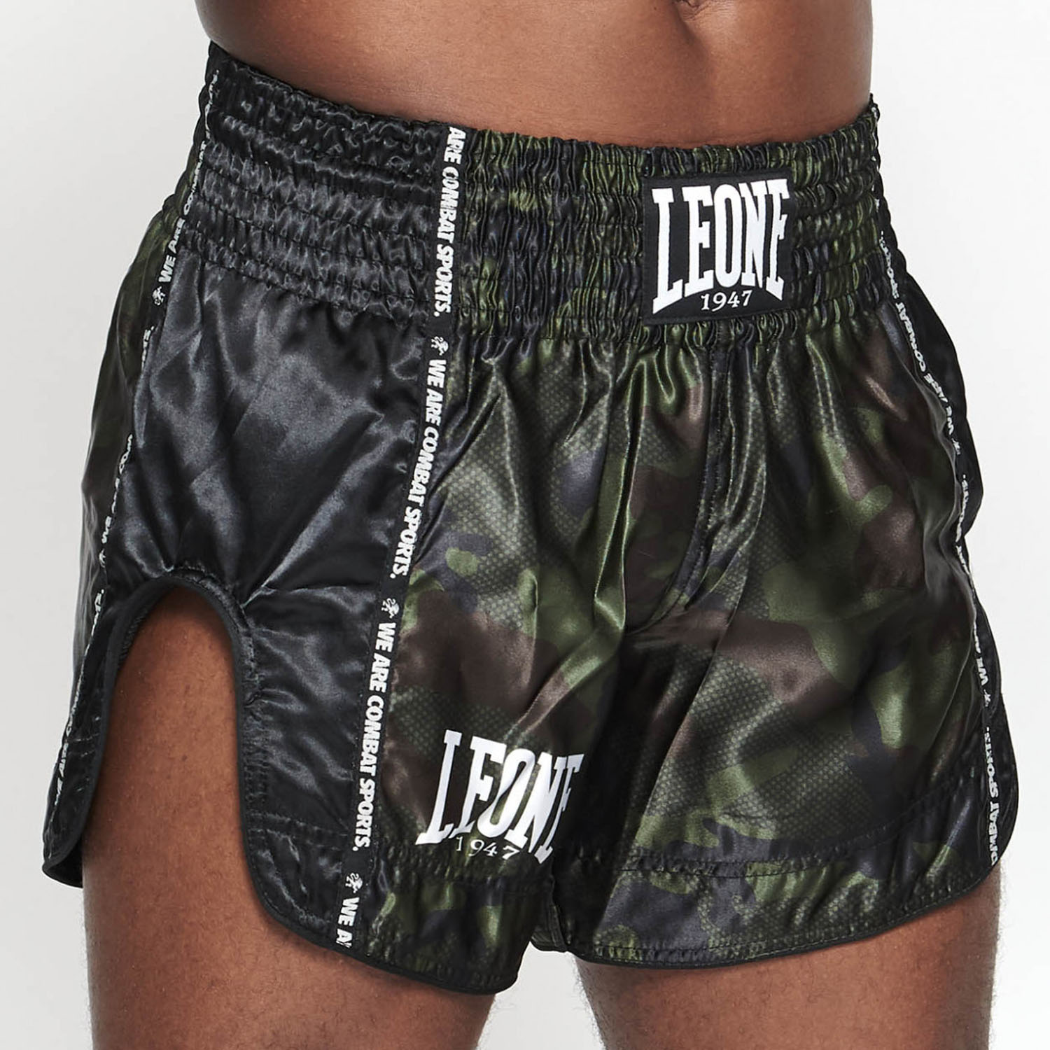 LEONE Muay Thai Shorts, AB961, camo-green, S