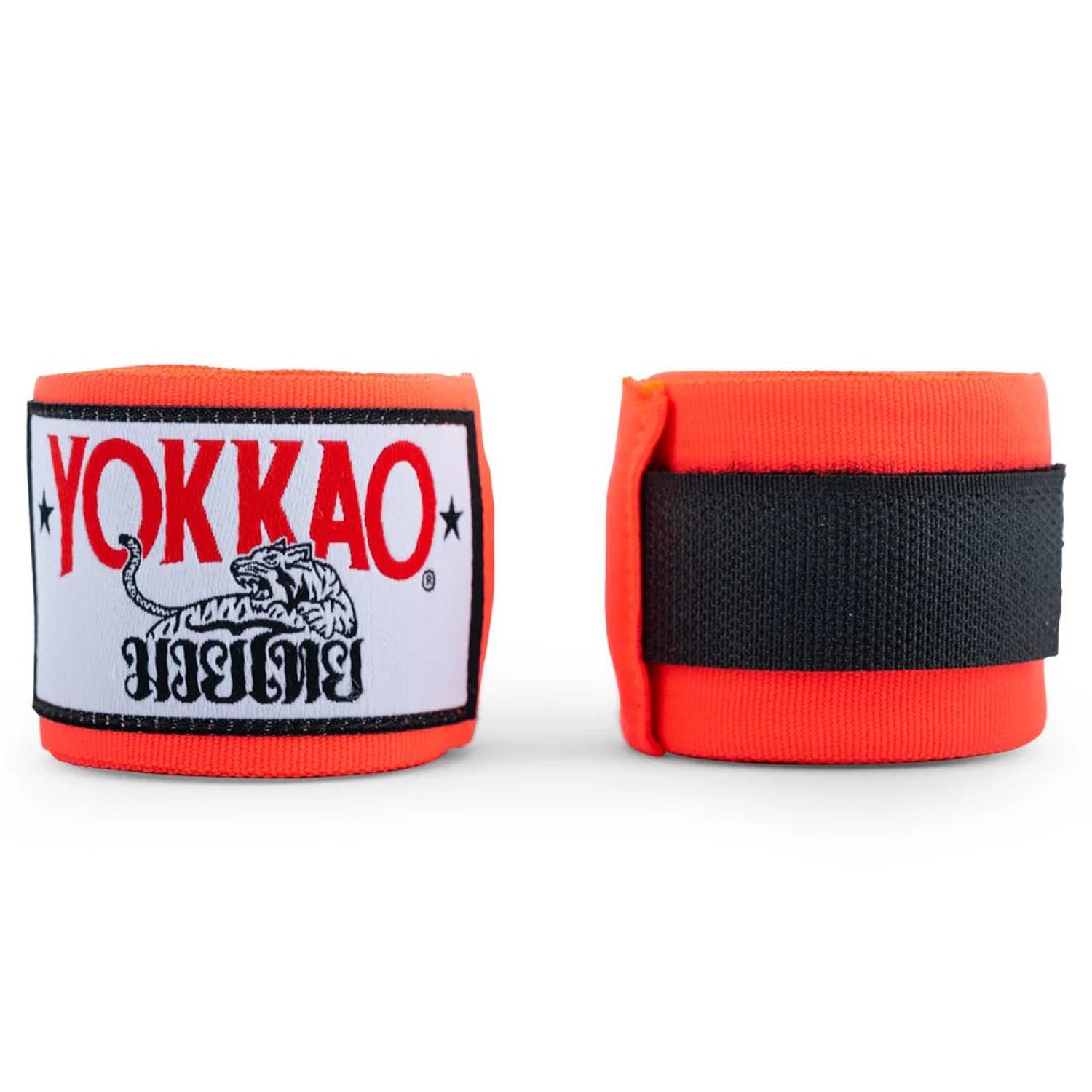 YOKKAO Handwraps, semi-elastic, 4 m, neon-orange