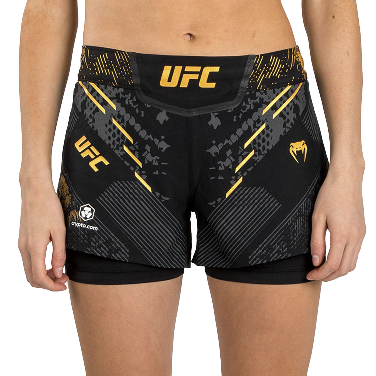VENUM MMA Fight Shorts, Women, UFC Fight Night, Adrenaline, black-gold, XS