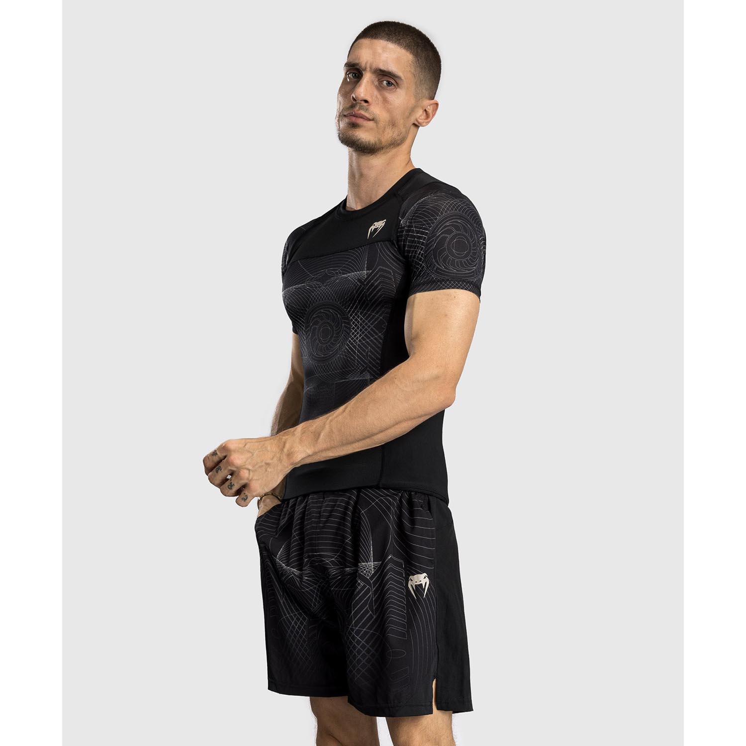 VENUM Rashguard, S/S, G-Fit Air, black-beige, L