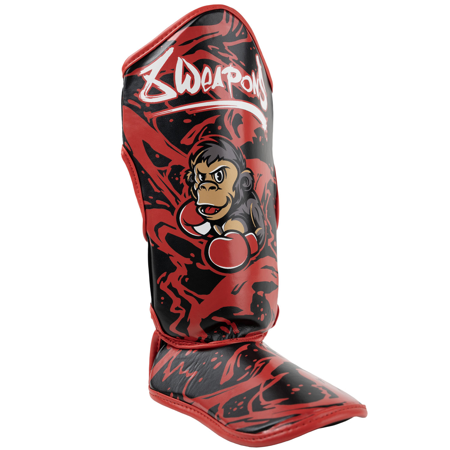 8 WEAPONS Schienbeinschoner, Kinder, Joe, schwarz-rot, L/XL