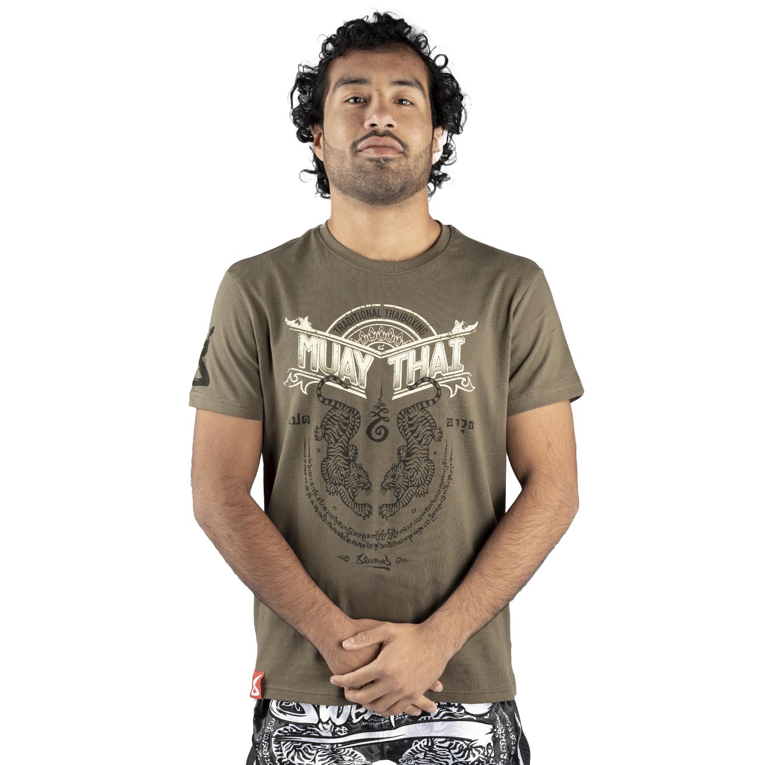 8 WEAPONS T-Shirt, Sak Yant Tigers, olive, L