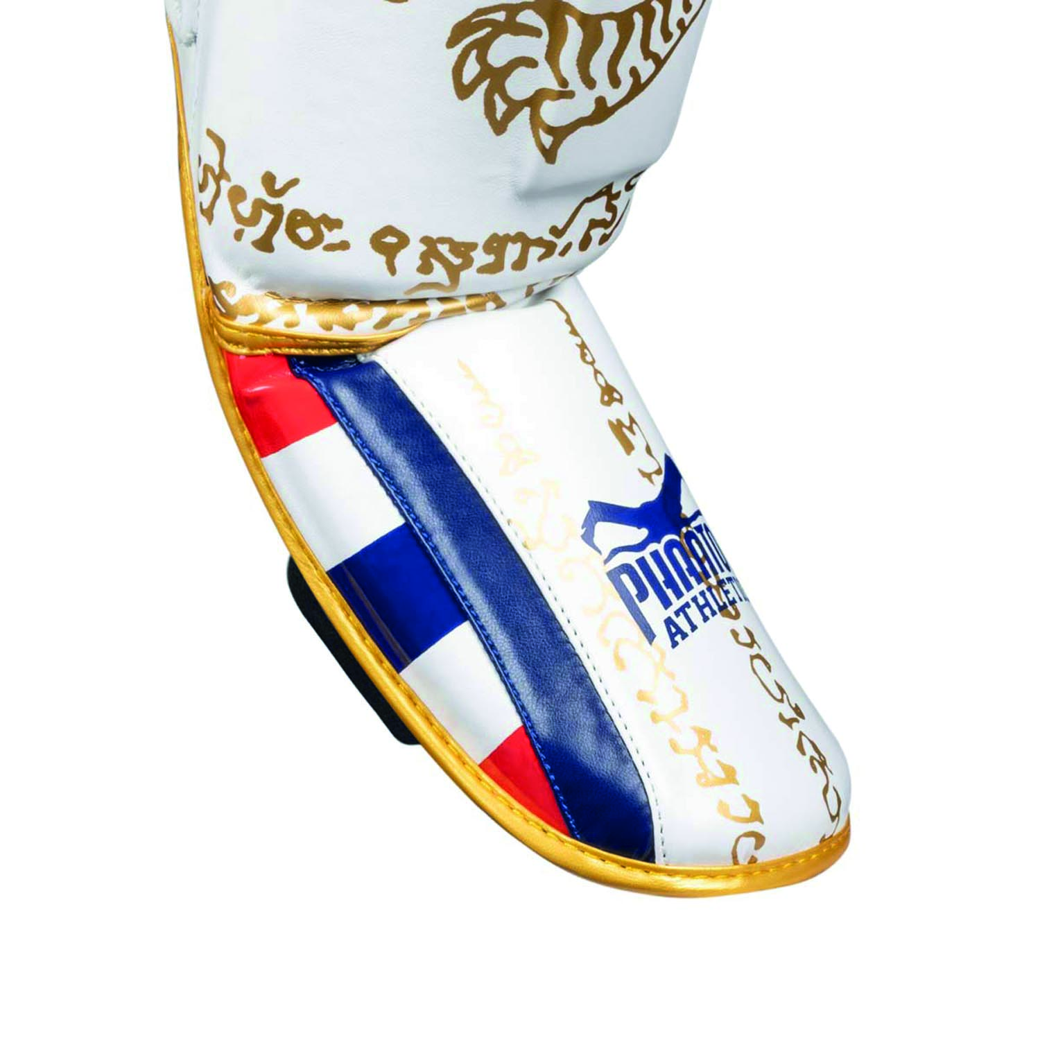 Phantom Athletics Shinguards, Muay Thai, white-gold, S/M