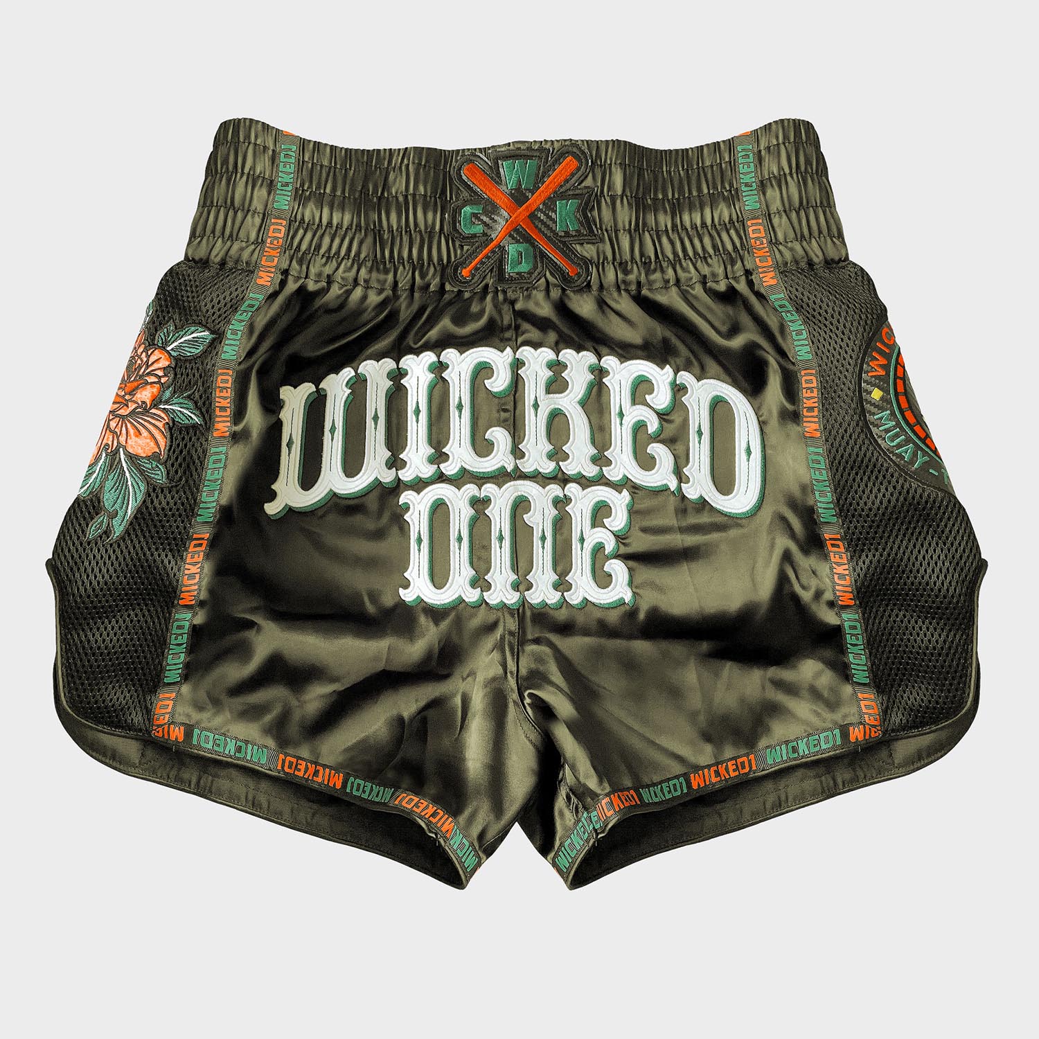 Wicked One Muay Thai Shorts, Bandido, olive, S