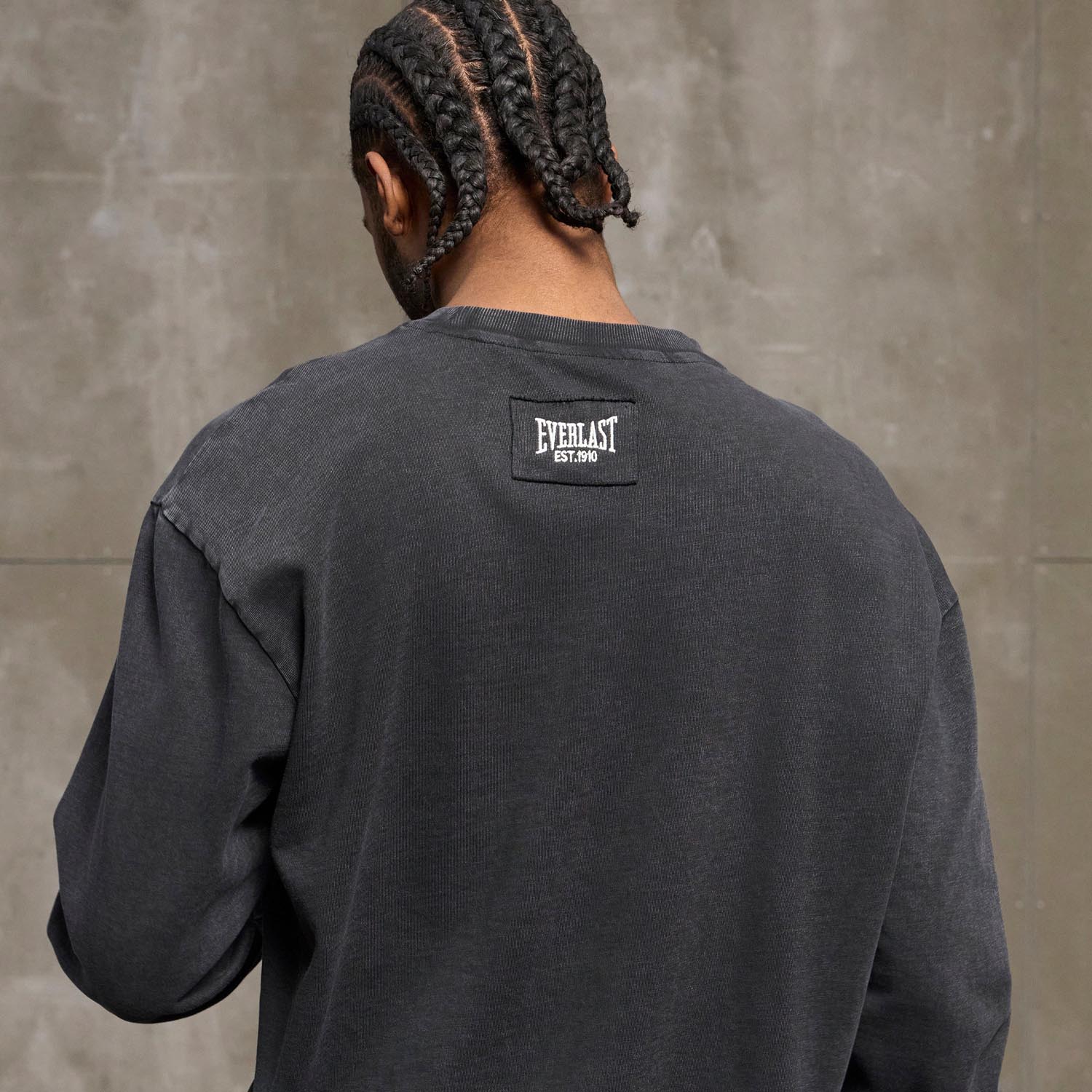 Everlast Pullover, Washed Logo, black, XXL