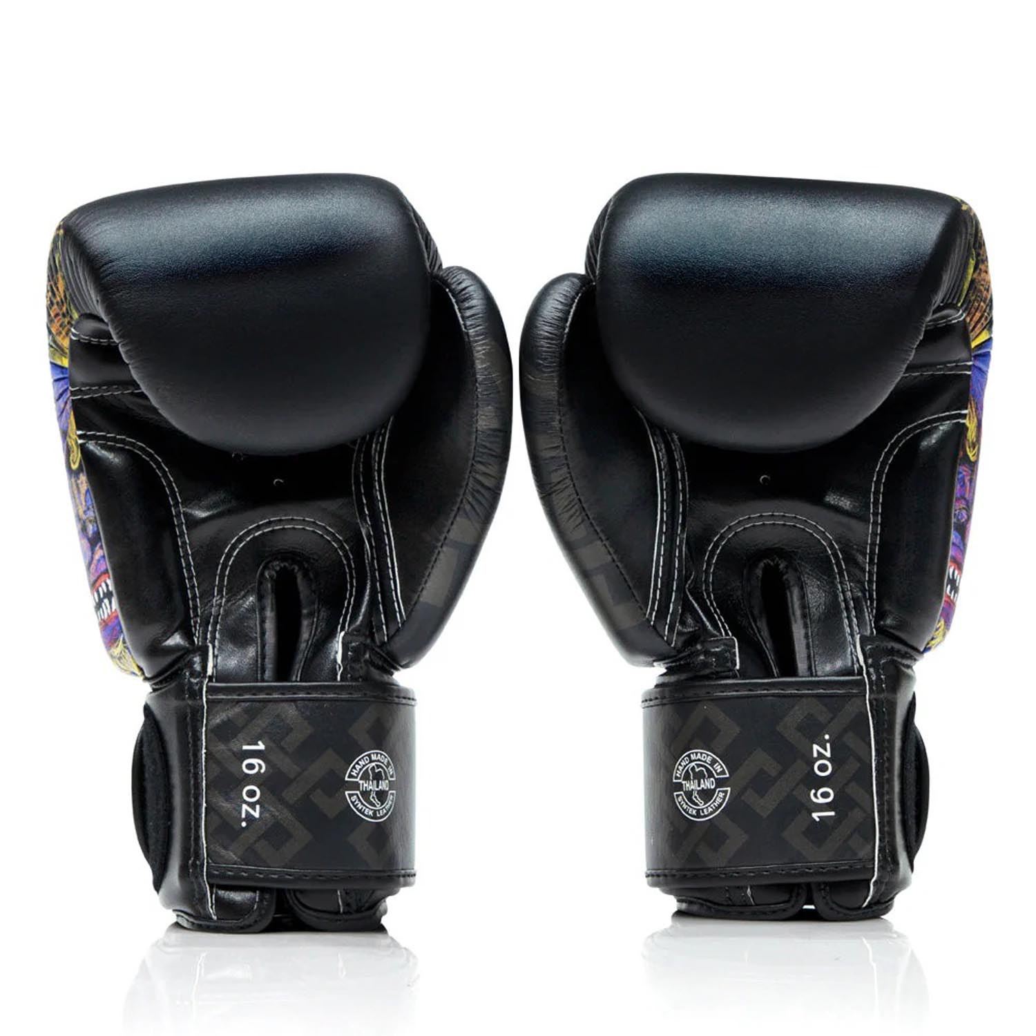 Fairtex Boxing Gloves, Yamantaka, black-gold, 16 Oz