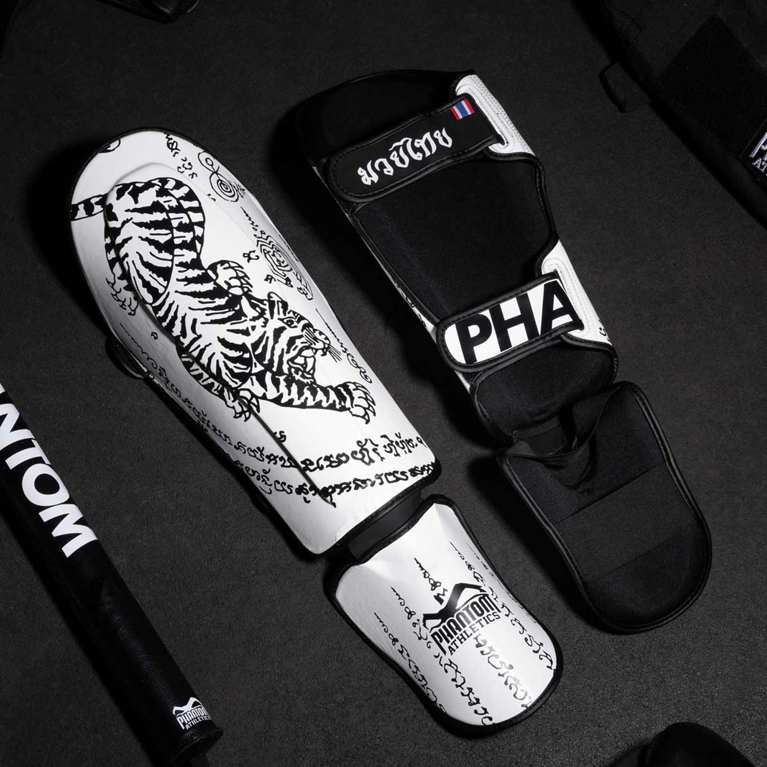 Phantom Athletics Shin Guard, Muay Thai, white, S/M