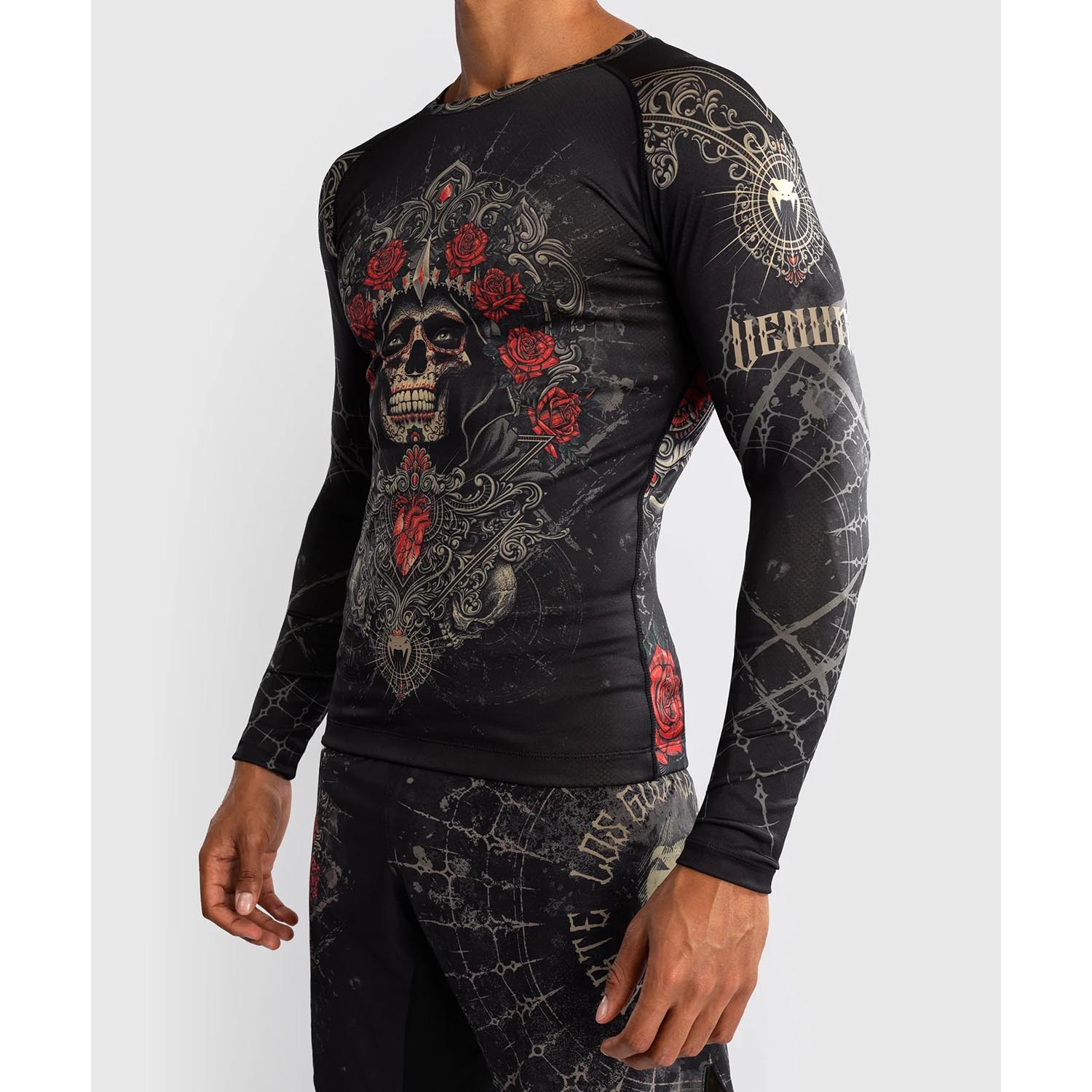 VENUM Rashguard, L/S, Santa Muerte 5.0, black-gold, XXL