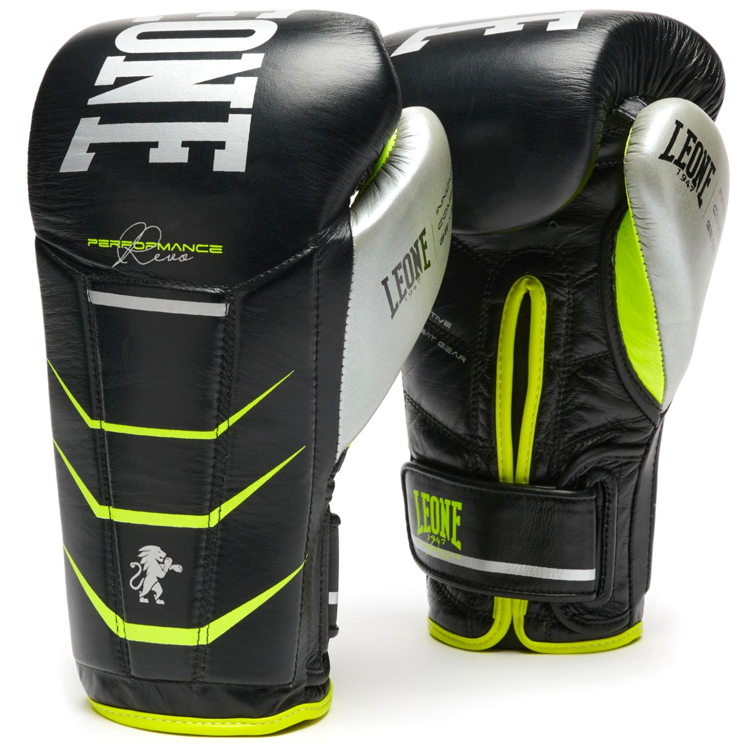 LEONE Boxing Gloves, Revo Fluo, GN110F, black, 16 Oz