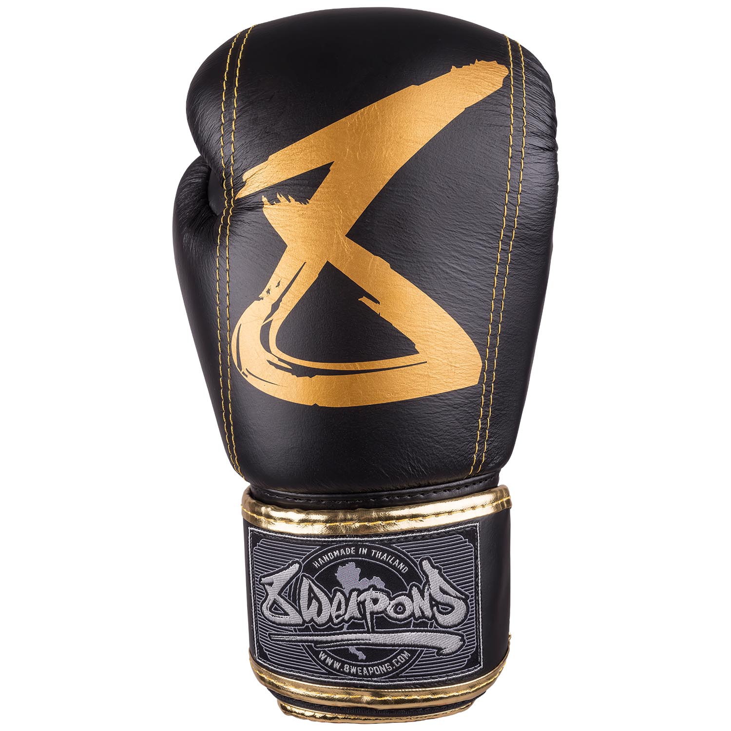8 WEAPONS Boxing Gloves, Premium Leather, black-gold