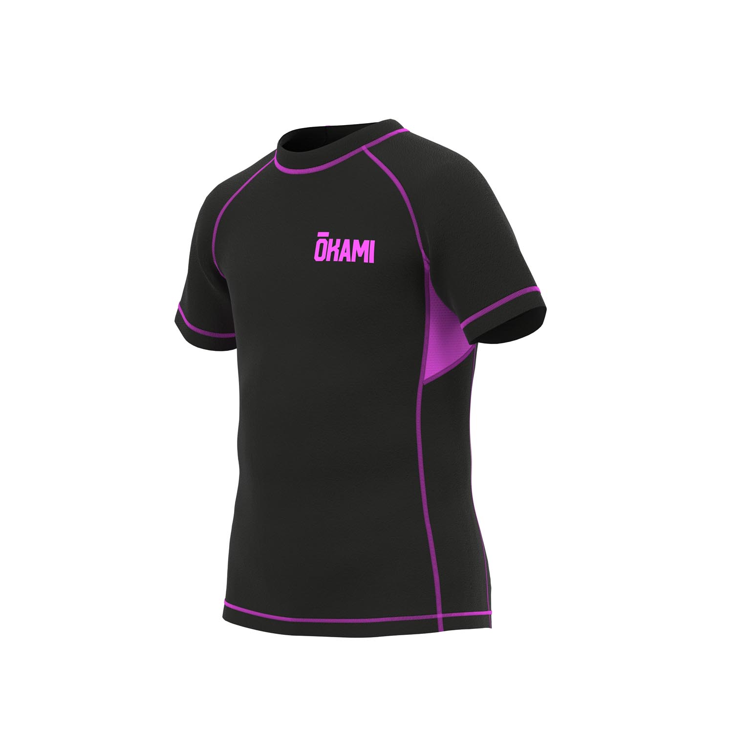 OKAMI Rashguard, Kids, Grapplino, black-pink