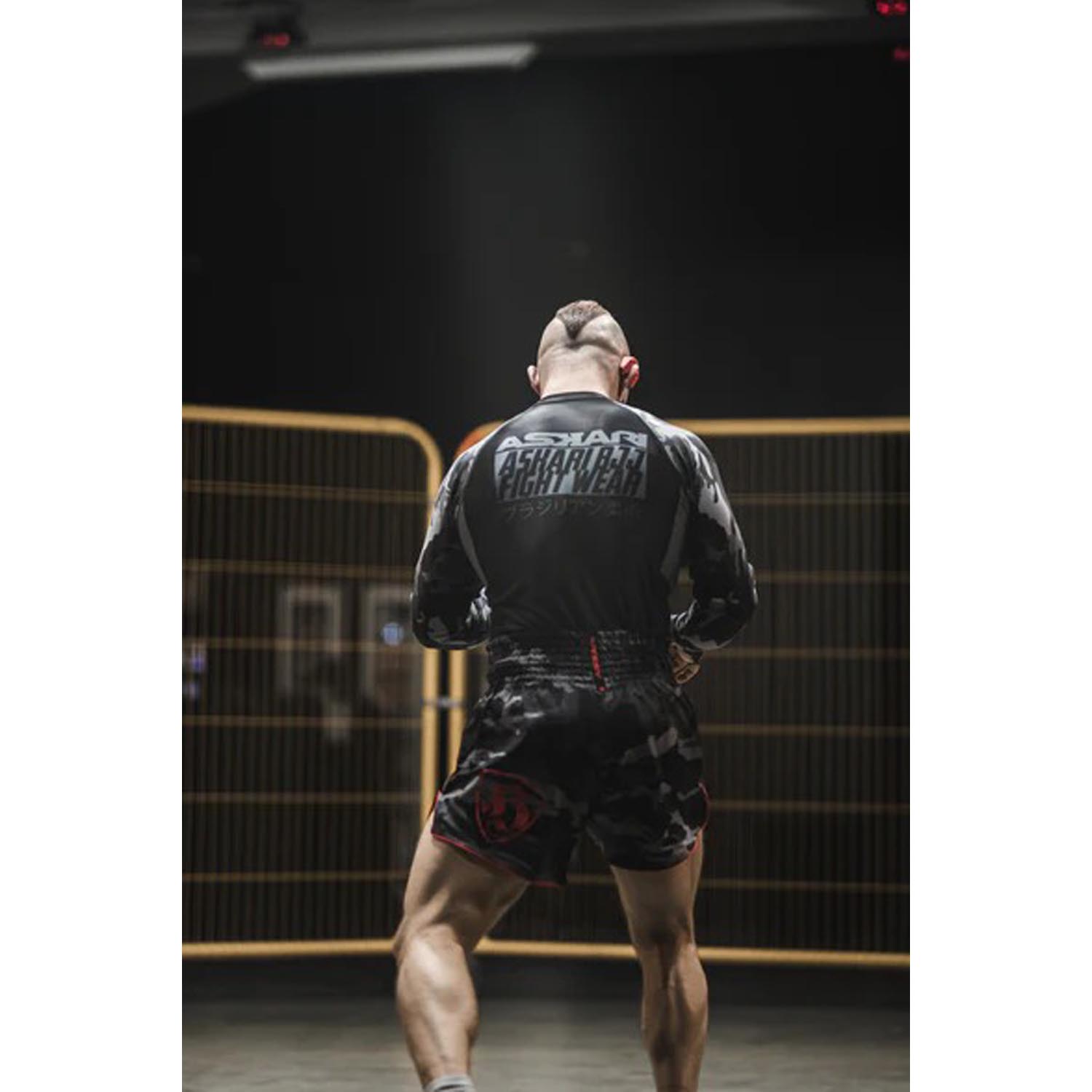 ASKARI Rashguard, L/S, IBJJF Ranked, black-camo, XXL