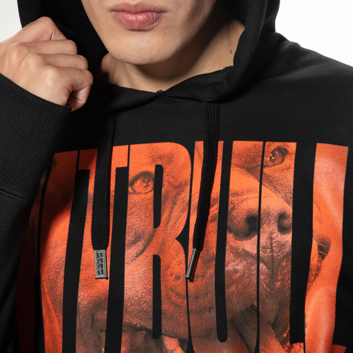 Pit Bull West Coast Hoody, Orange Dog, schwarz, S