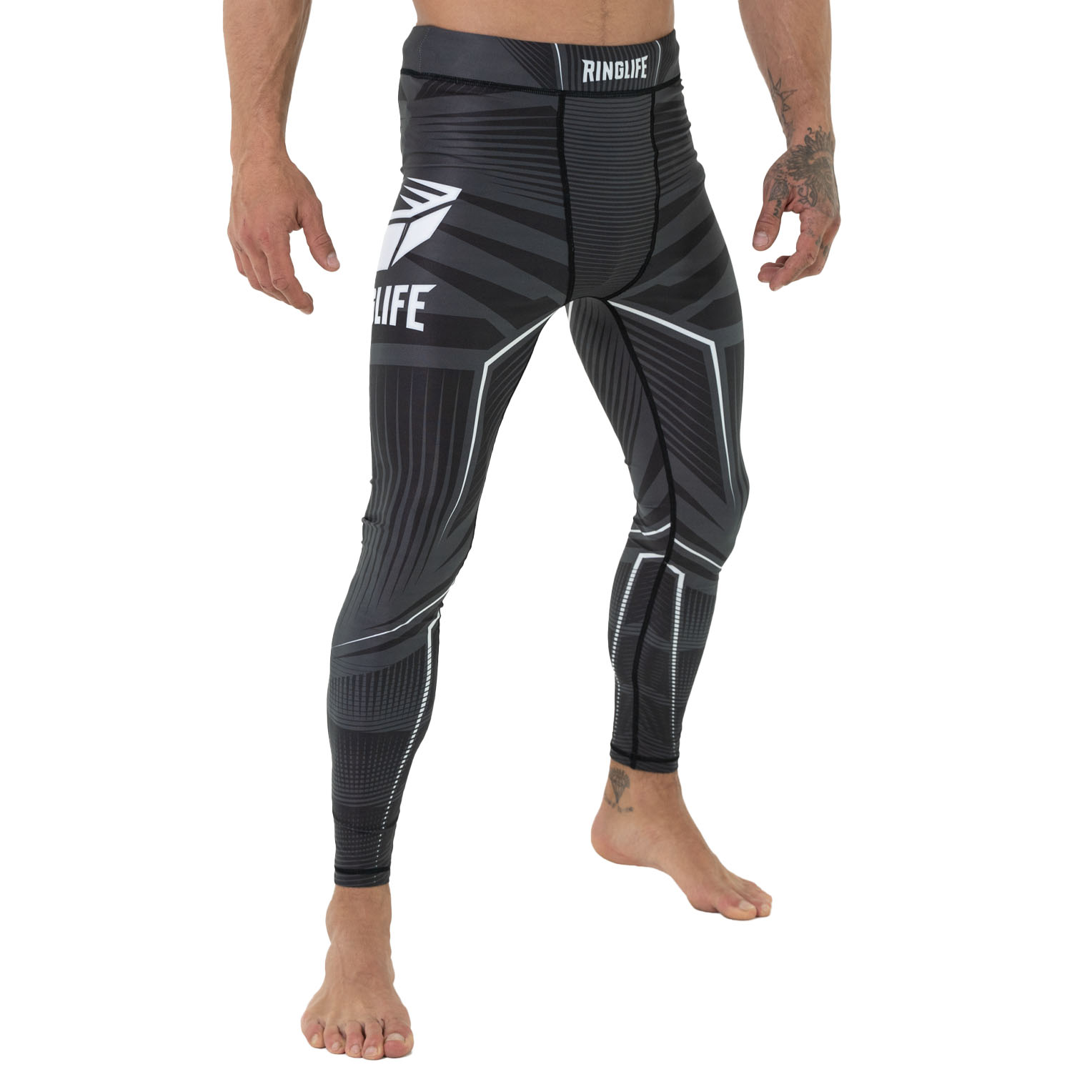 RINGLIFE Compression Pants - Octaring schwarz-weiss