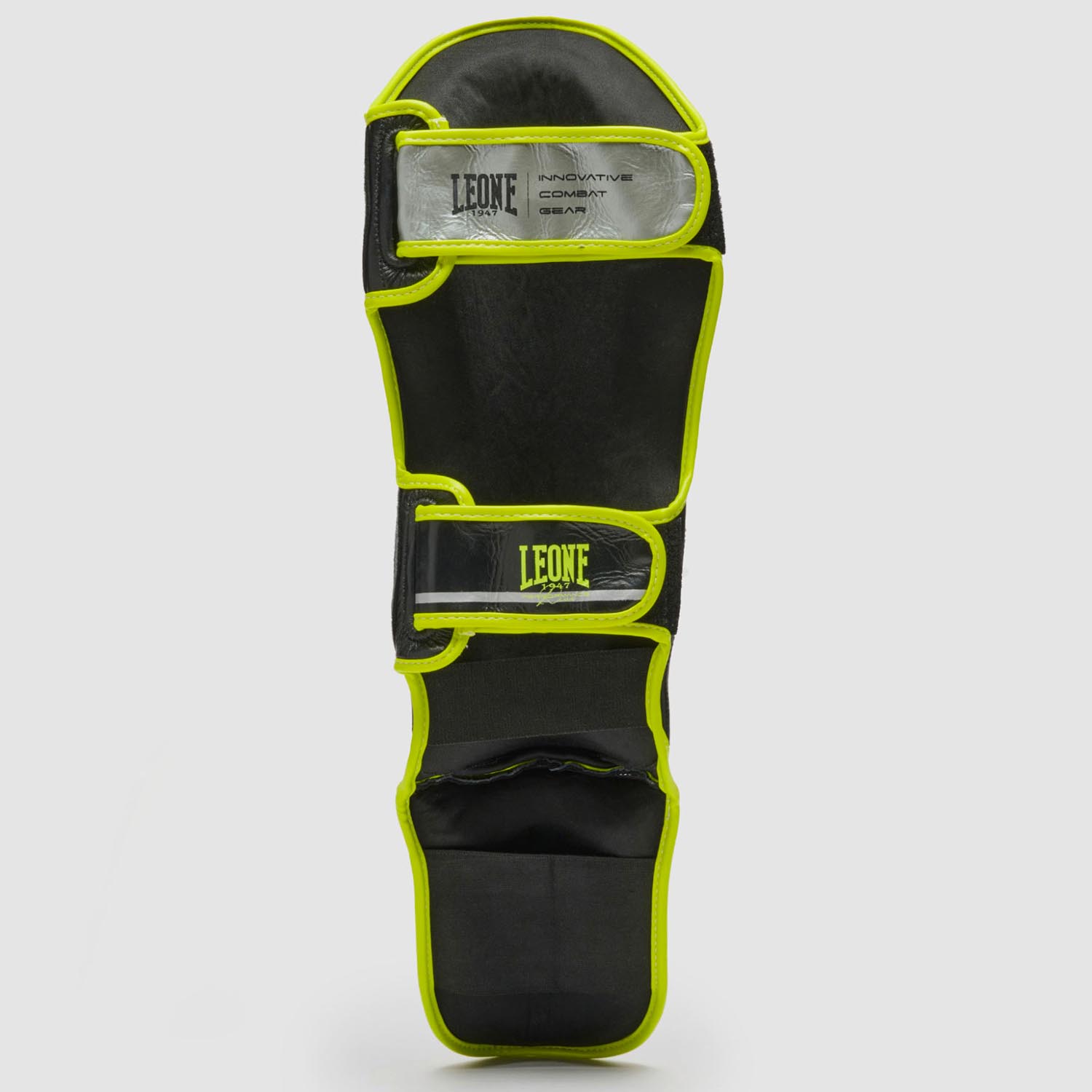LEONE Shin Guards, Revo Fluo, black-neon yellow, S/M
