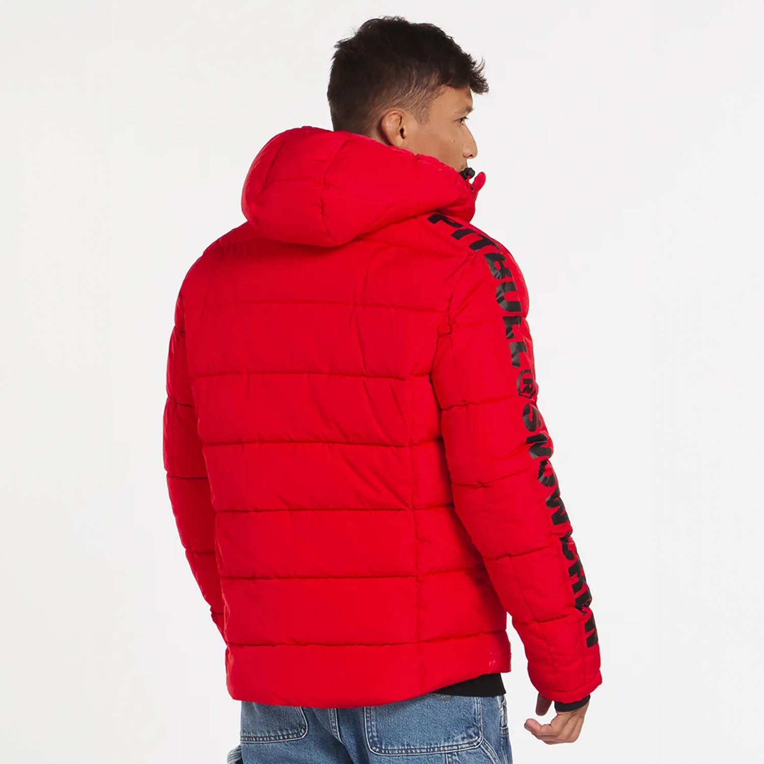 Pit Bull West Coast Jacke, Padded Hooded Airway 4, rot, XXL