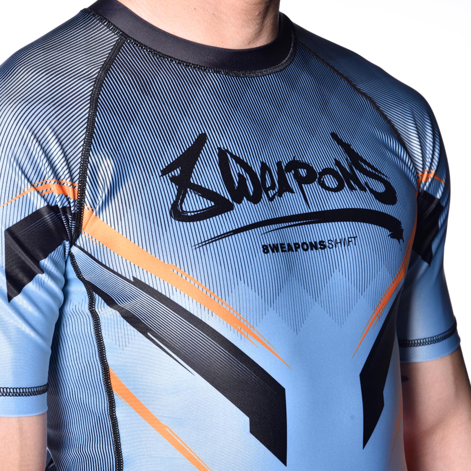 8 WEAPONS Rashguard, L/S, Shift, ice-grey-orange, XXL
