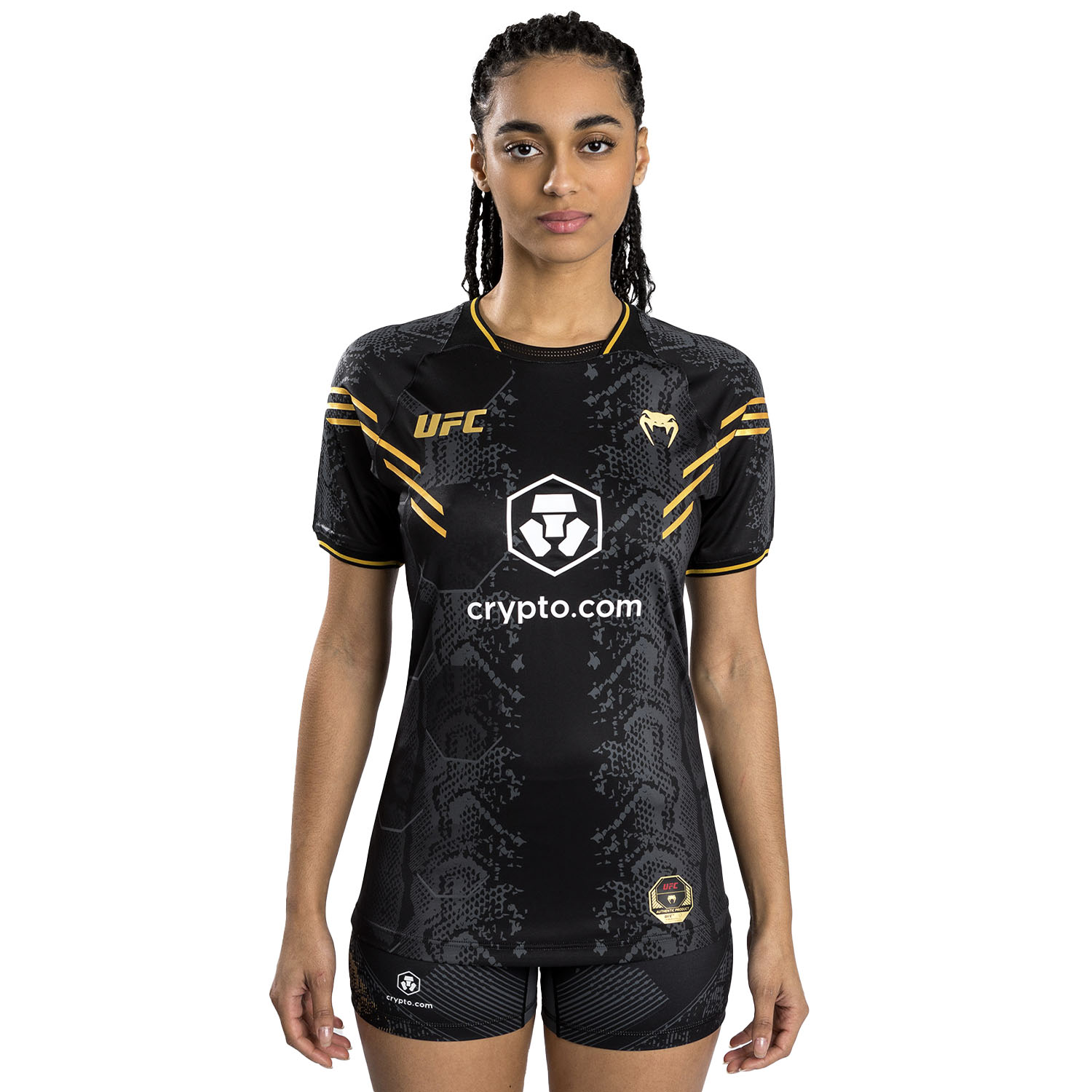 VENUM Dry Tech T-Shirt, Damen, UFC Fight Night, Adrenaline, schwarz-gold, S