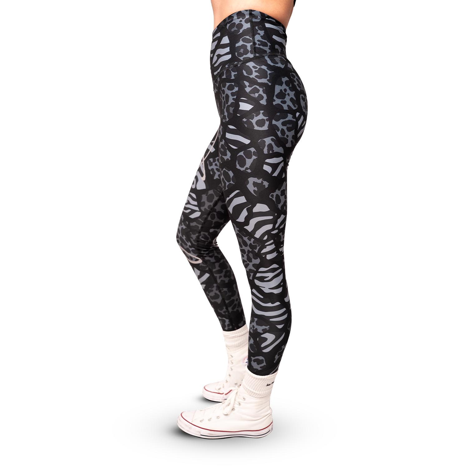 Anarchy Apparel Compression Leggings, Safari Patch Grey, XS