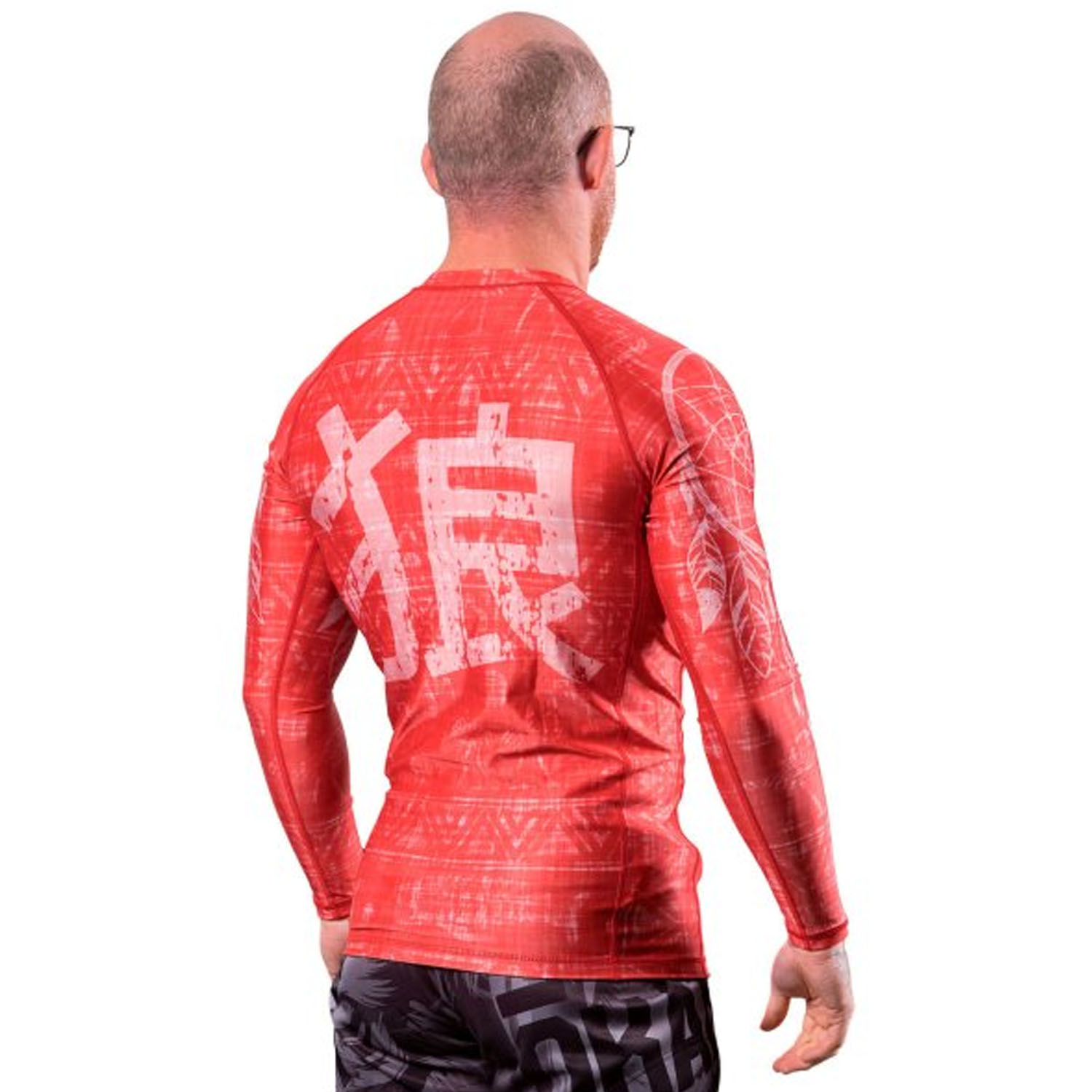 OKAMI Rashguard, L/S, Wolf Skull, red, XL