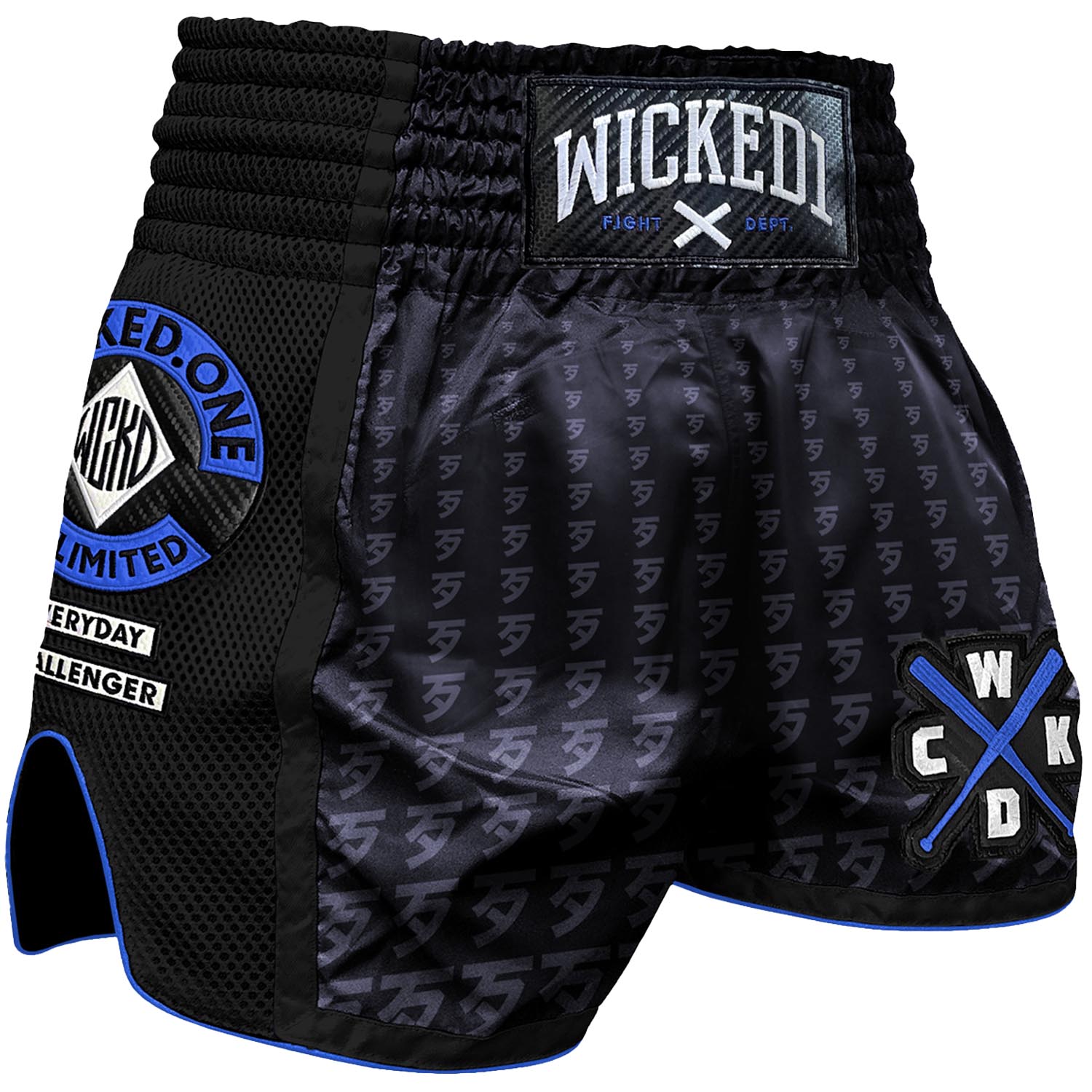 Wicked One Muay Thai Shorts, Infinit, schwarz-blau, M