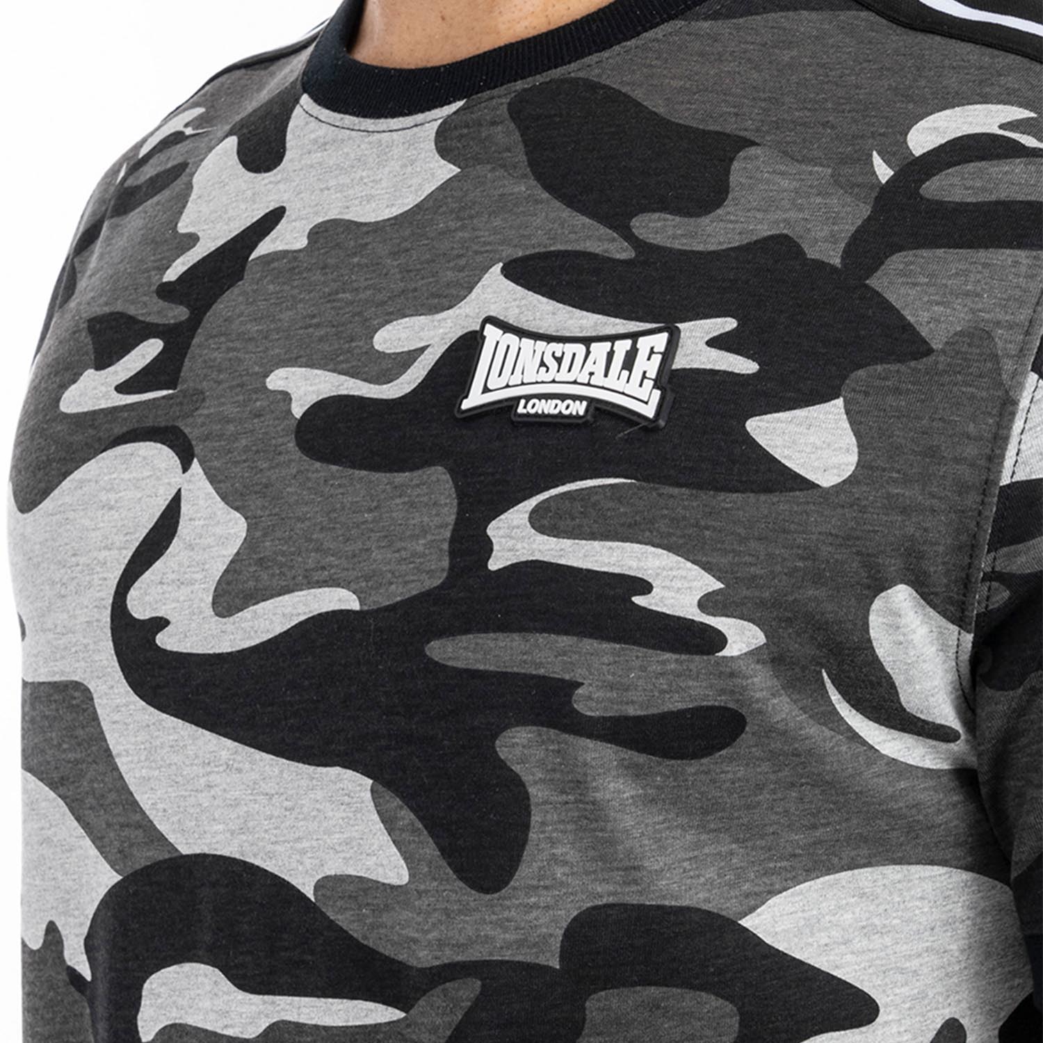 Lonsdale T-Shirt, Gunnista, camo grau, M