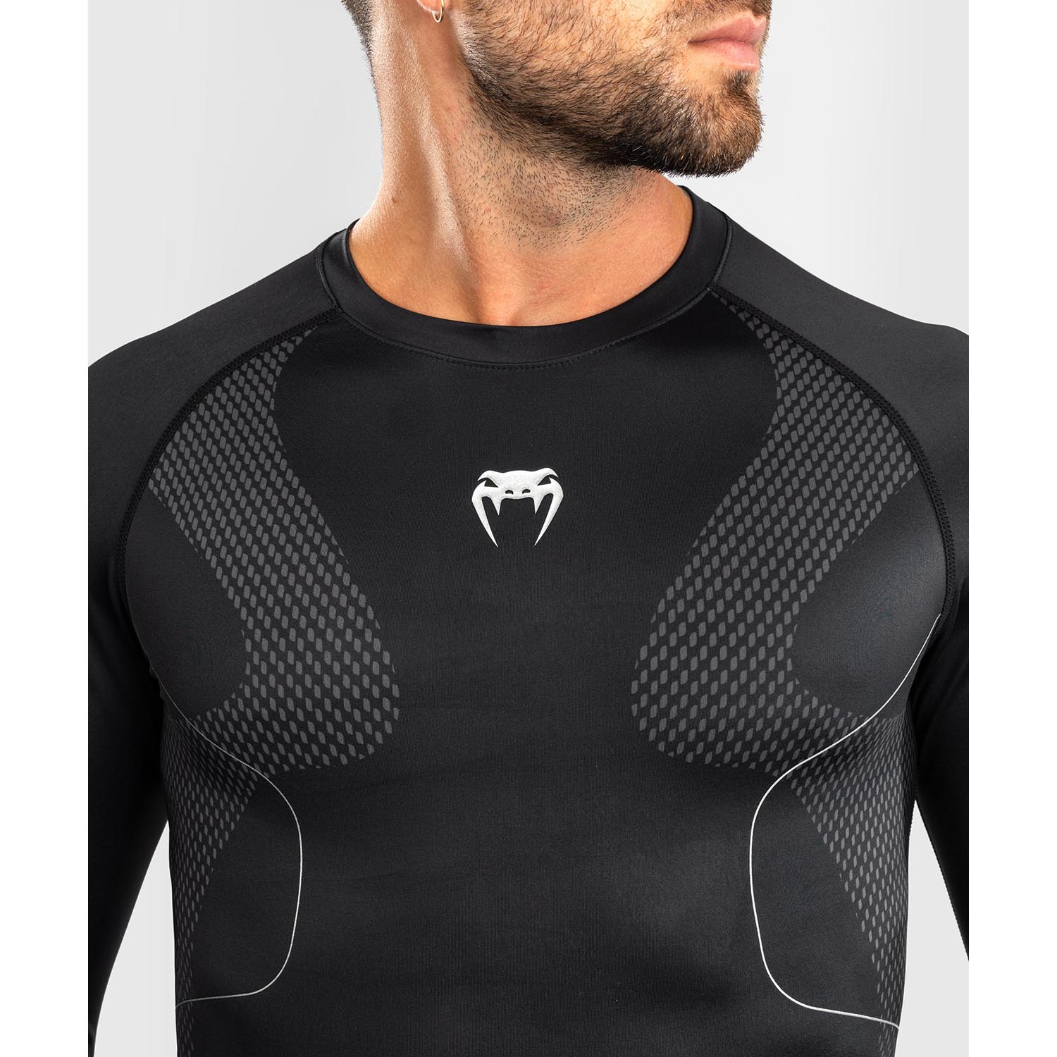 VENUM Rashguard, L/S, Nexus, black-silver, XXL