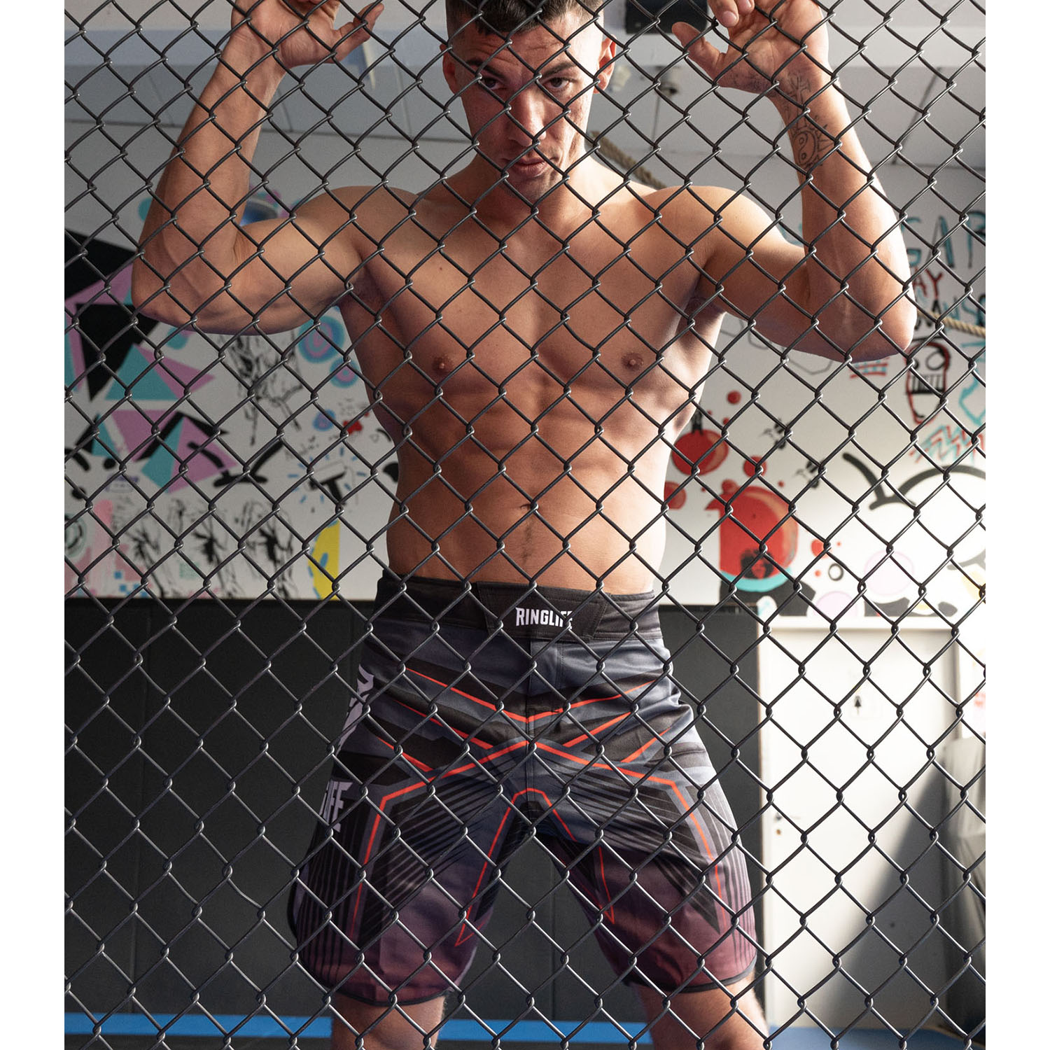RINGLIFE MMA Shorts - Octaring schwarz-rot XS