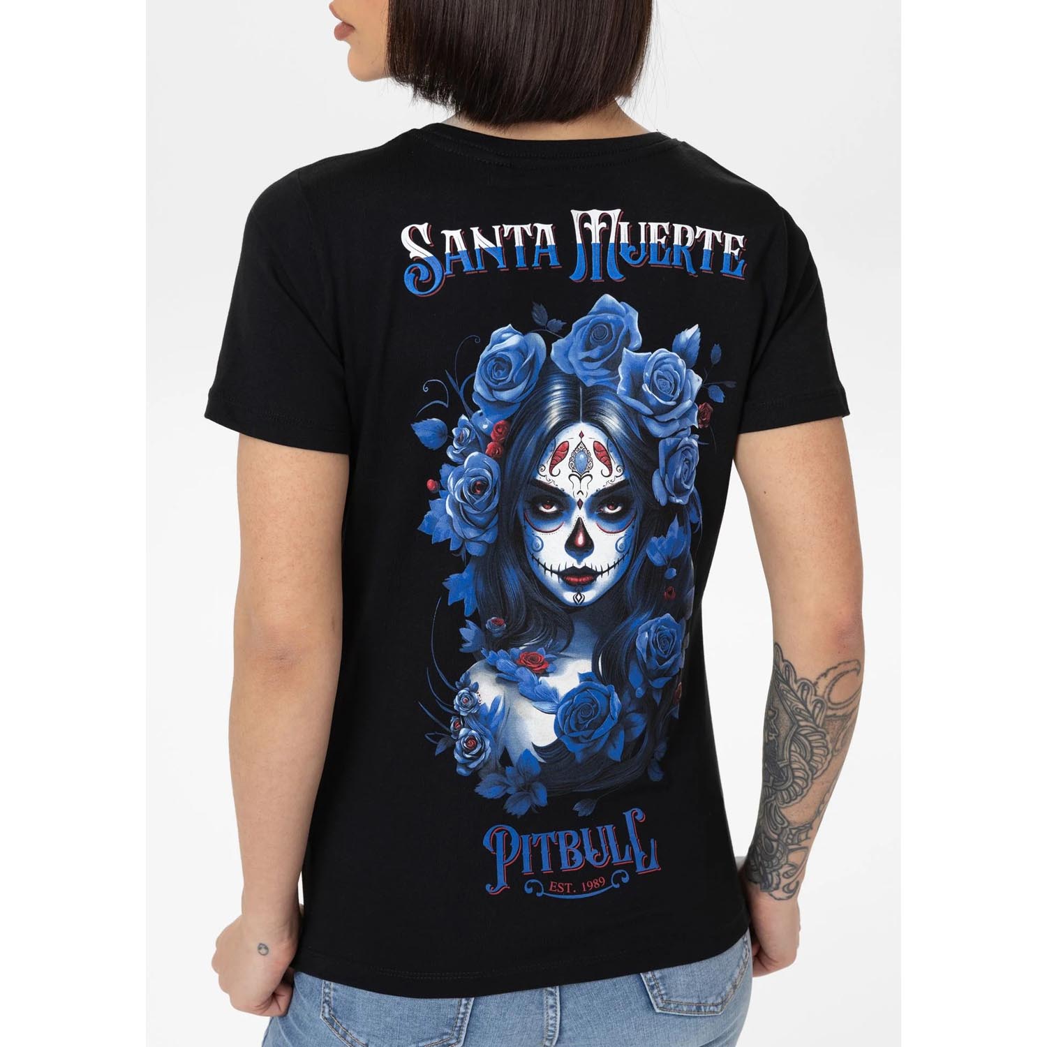 Pit Bull West Coast T-Shirt, Women, Santa Muerte, black-blue, XL