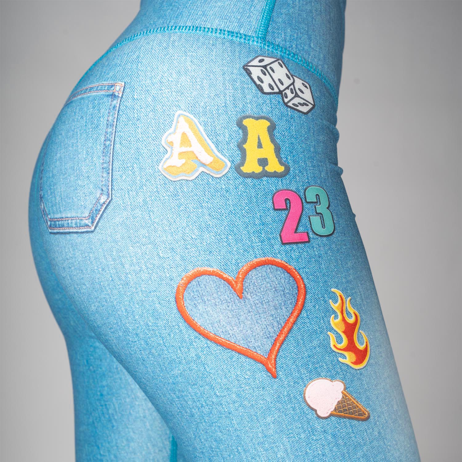 Anarchy Apparel Compression Leggings, Denim, L