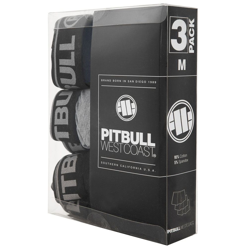 Pit Bull West Coast Boxer, 3er Pack, navy-grau-schw, L