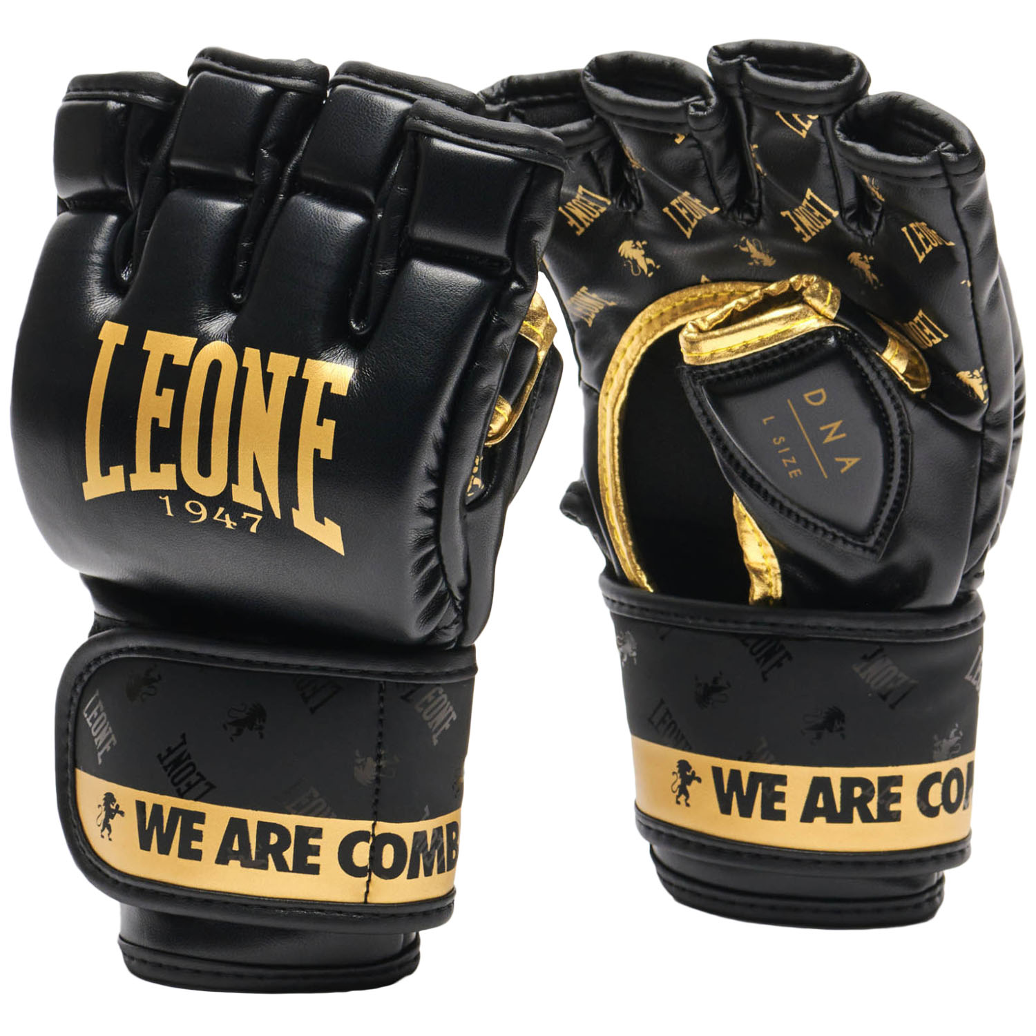 LEONE MMA Boxing Gloves, DNA, GP133, black-gold M