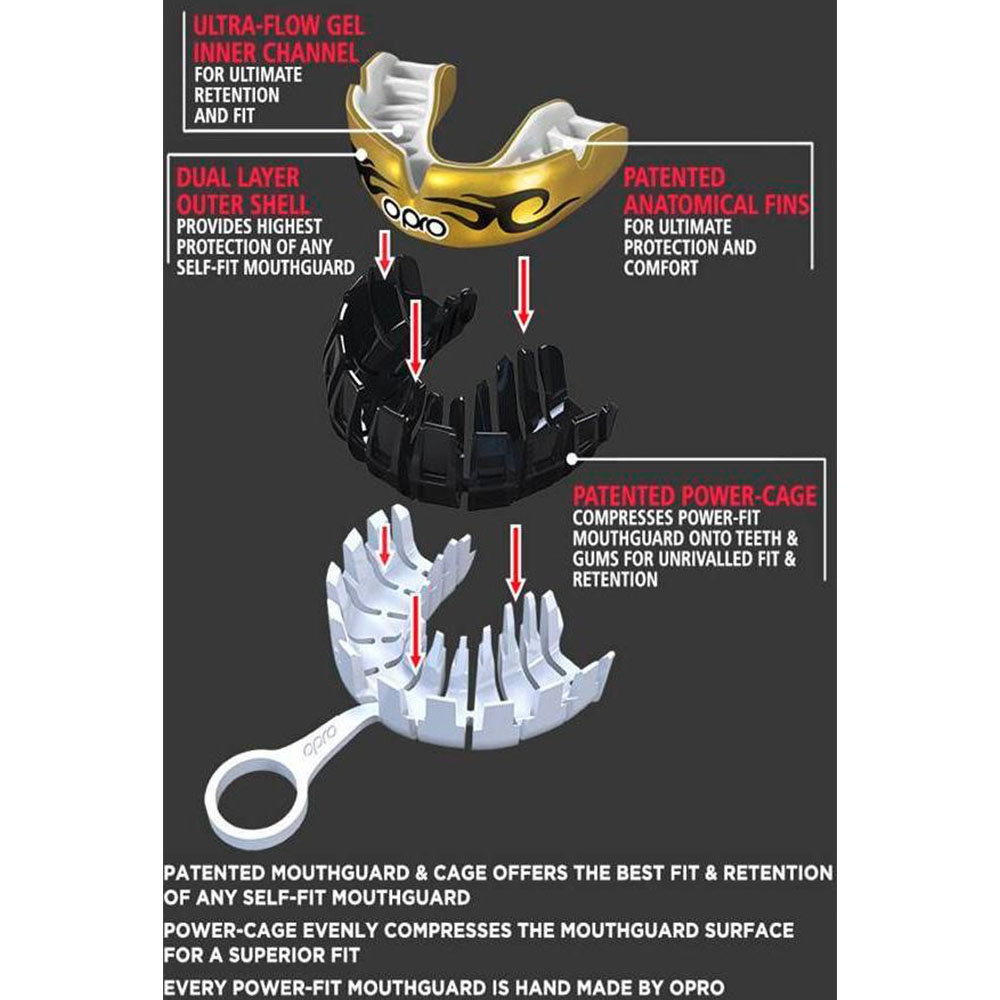 OPRO Mouth Guard, Powerfit, Galaxy, gold