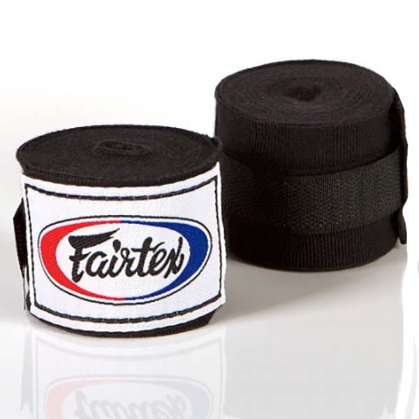 Fairtex Boxbandagen, halbelastisch, 4.5 m, schwarz
