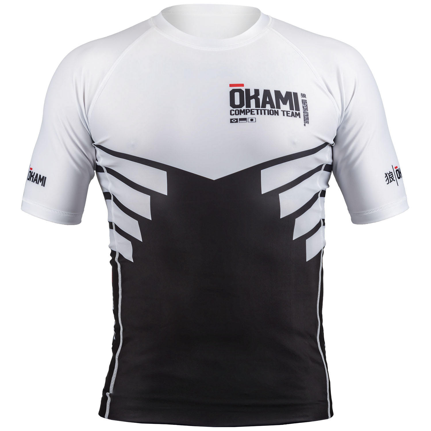 OKAMI Rashguard S/S, Competition Team, white
