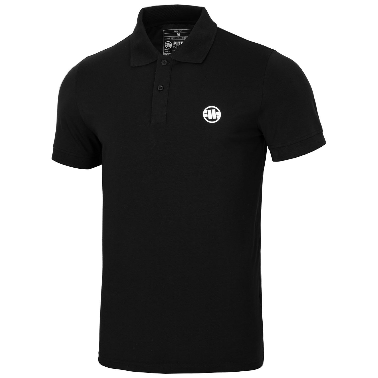 Pit Bull West Coast Polo Shirt, Small Logo, Slim Fit, black, XL