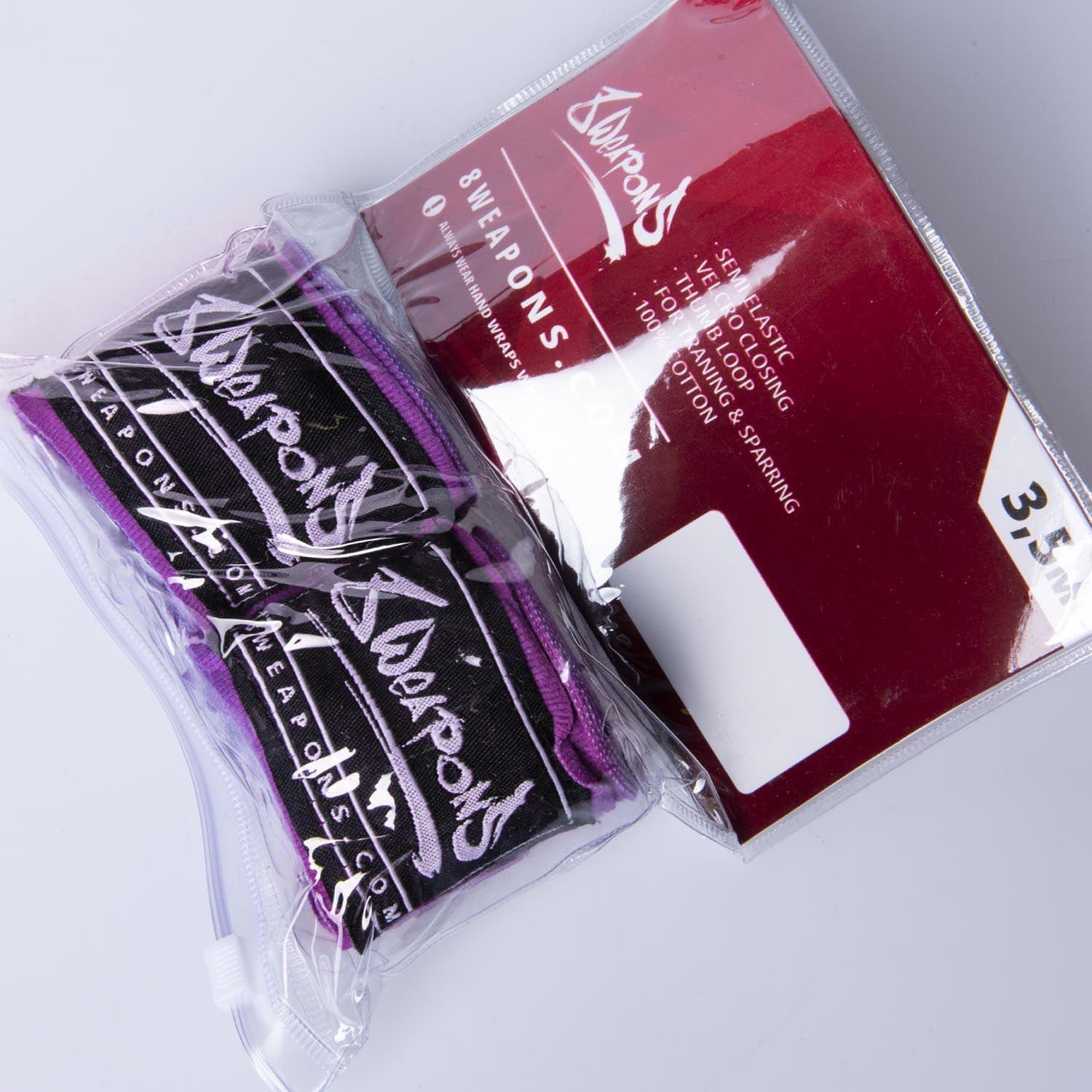 8 WEAPONS Hand Wraps, semi-elastic, 3,5 m, purple