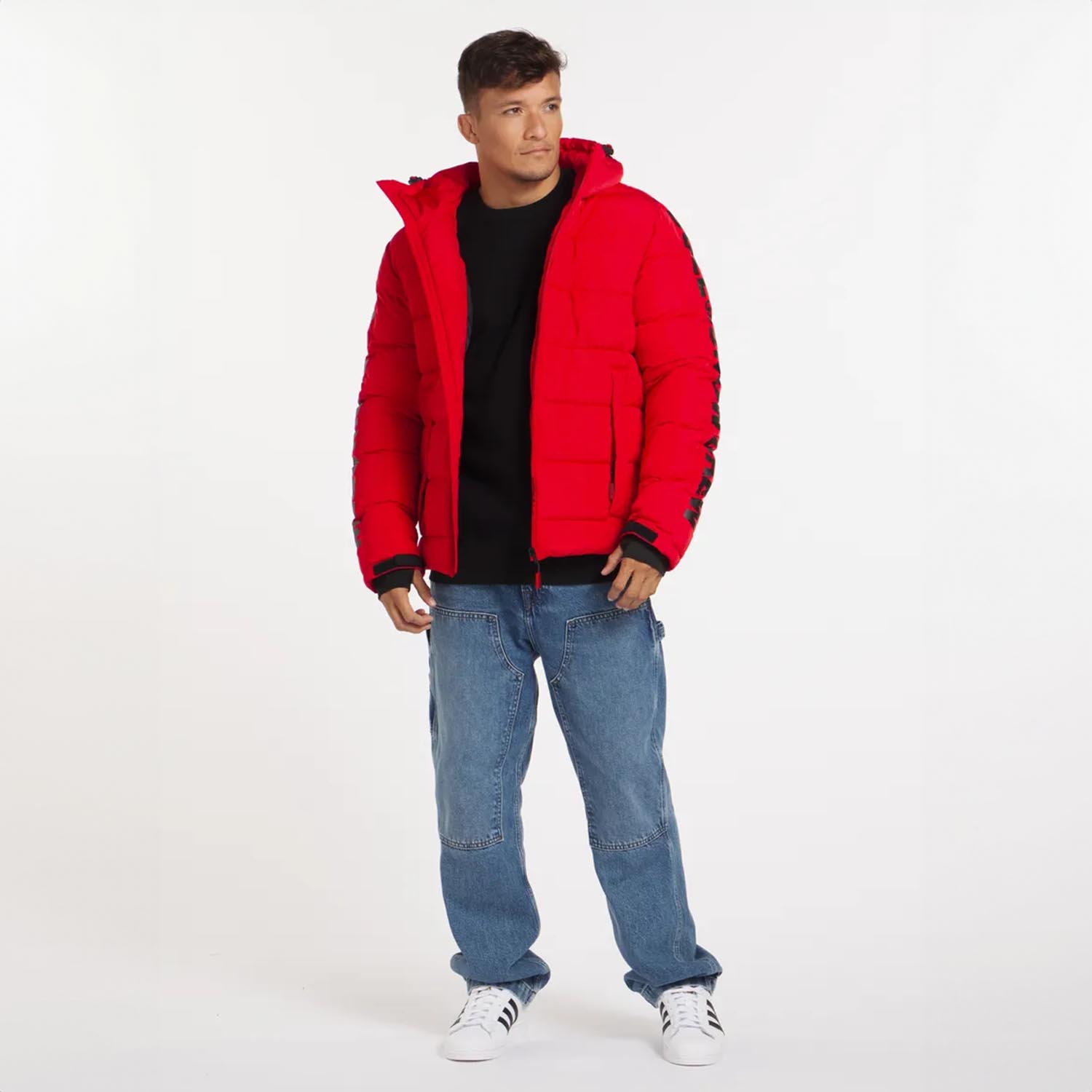 Pit Bull West Coast Jacke, Padded Hooded Airway 4, rot, M