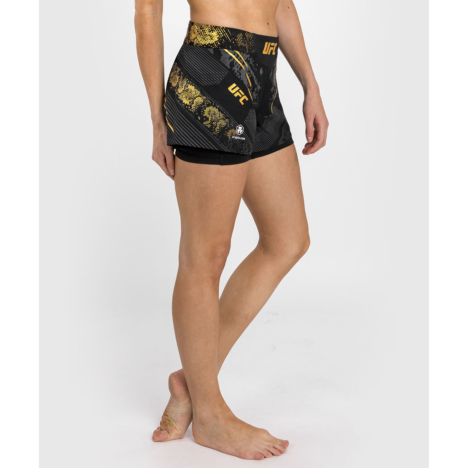 VENUM MMA Fight Shorts, Damen, UFC Fight Night, Adrenaline, schwarz-gold, XS