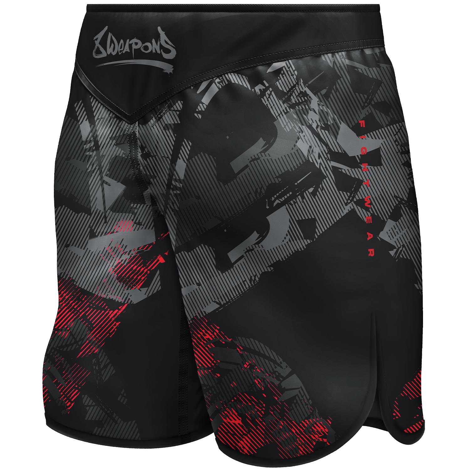 8 WEAPONS Fight Shorts, Hit 2.0, black-red, L