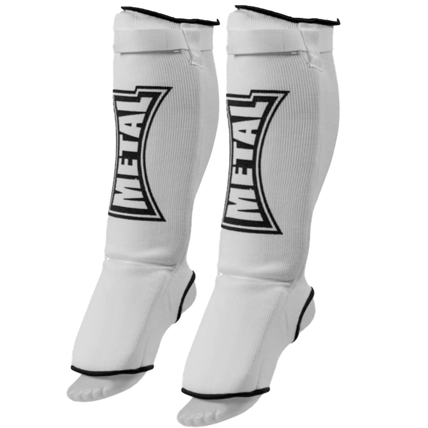 Metal Boxe Shin Guard, Cotton, white