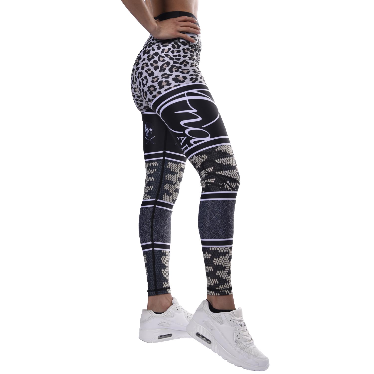 Anarchy Apparel Leggings, Stratum, schwarz-beige, S