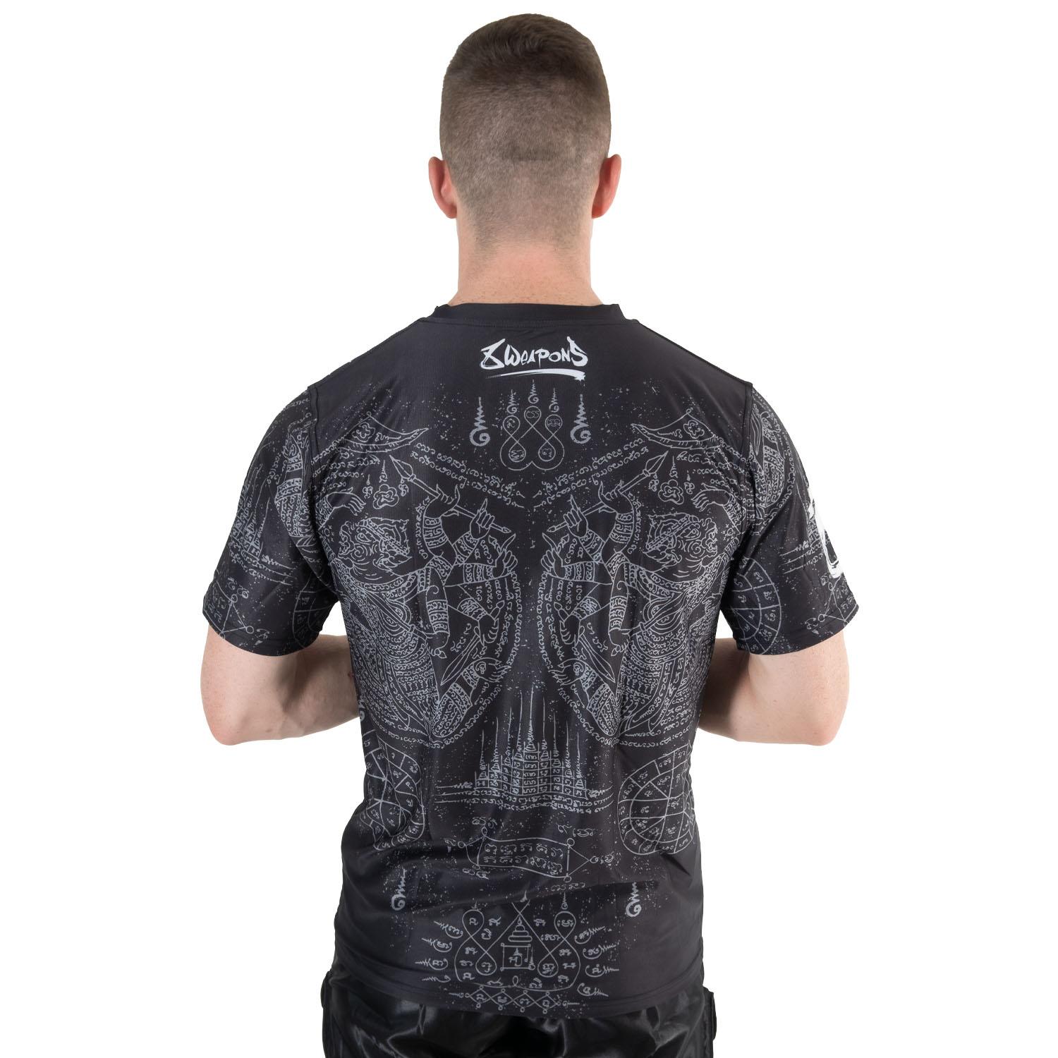 8 WEAPONS Functional T-Shirt, Hanuman Yant, schwarz-grau, XXL