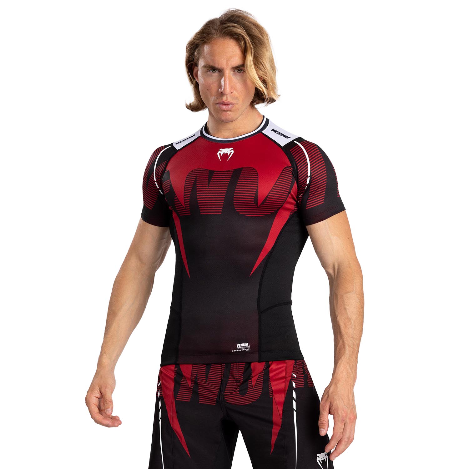 VENUM Rashguard, S/S, Adrenaline, schwarz-rot, M