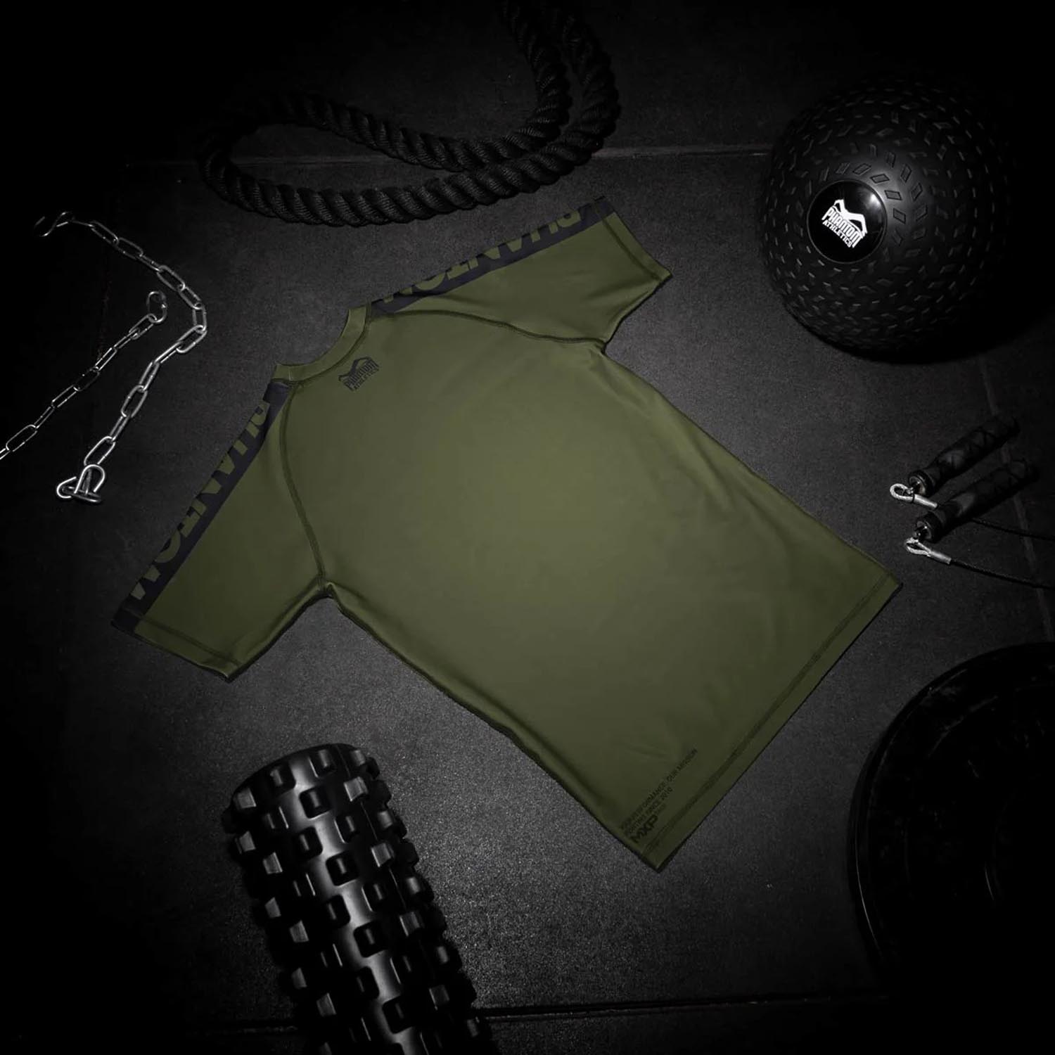 Phantom Athletics Rashguard, S/S, Evo Apex, Army, XXL